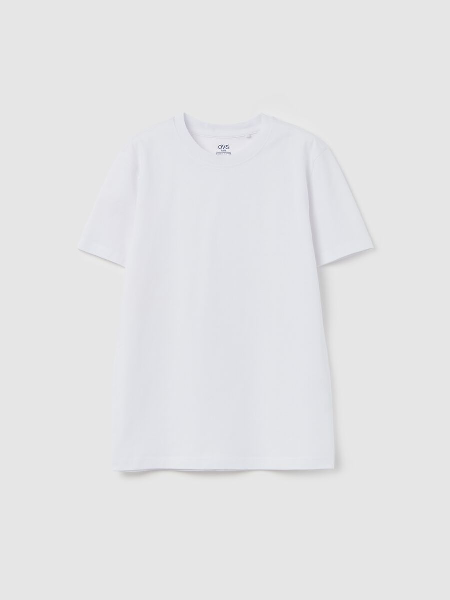 Solid colour T-shirt in organic cotton_0