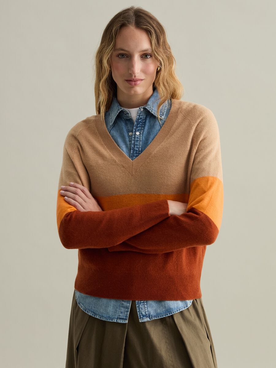 Colourblock wool pullover_1