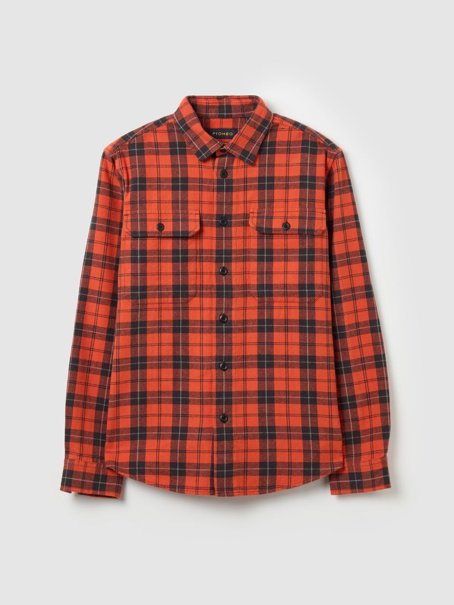 Check flannel shirt with pockets_4