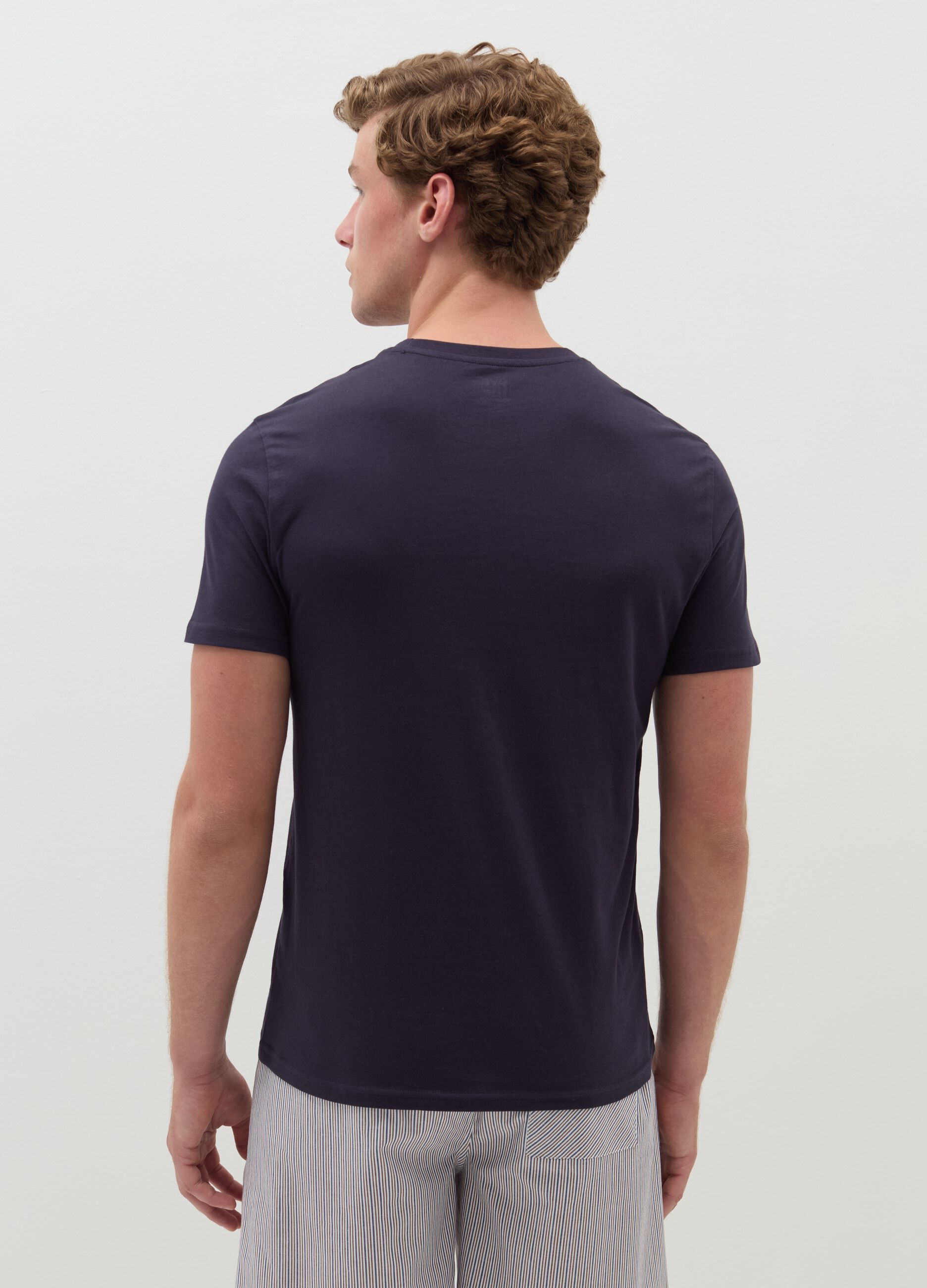 Organic cotton undershirt with round neck