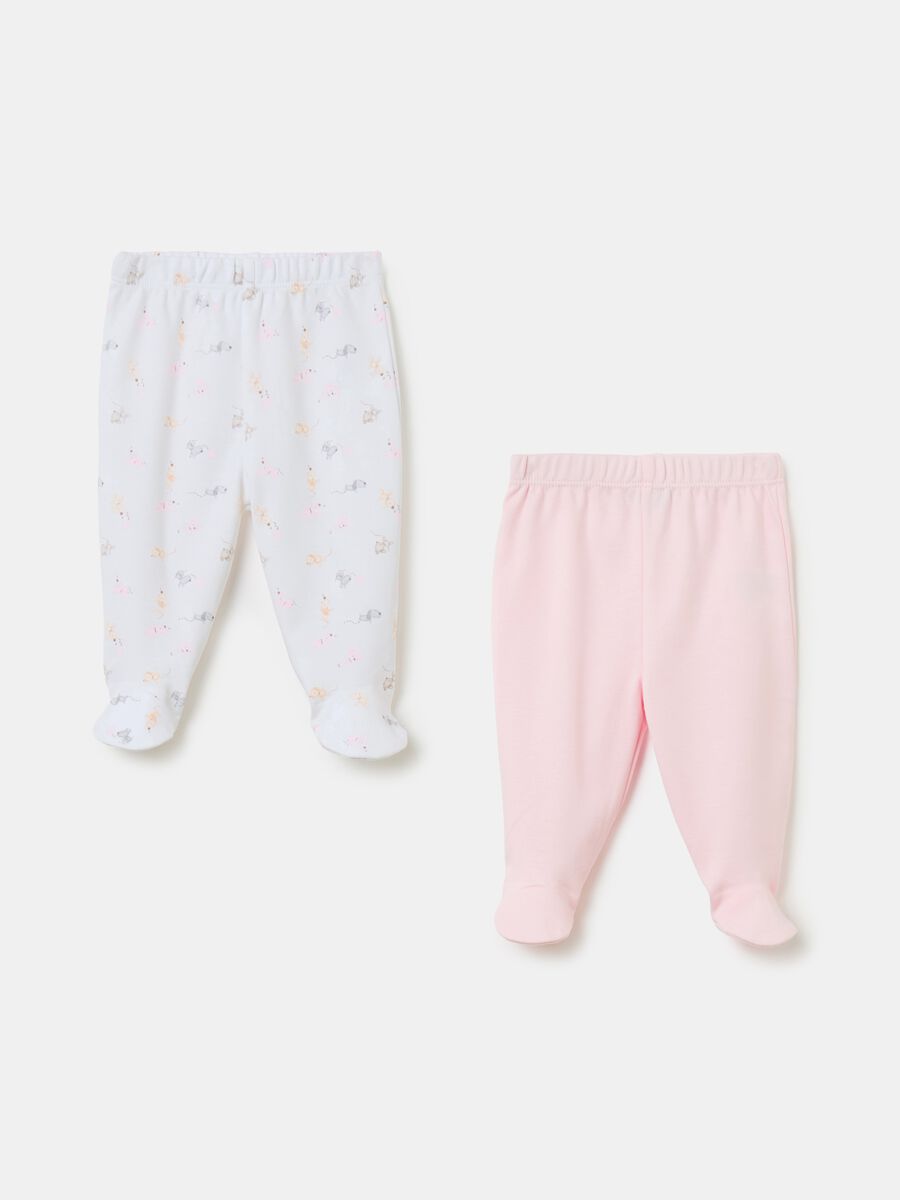 Two-pack baby leggings in organic cotton with print_0