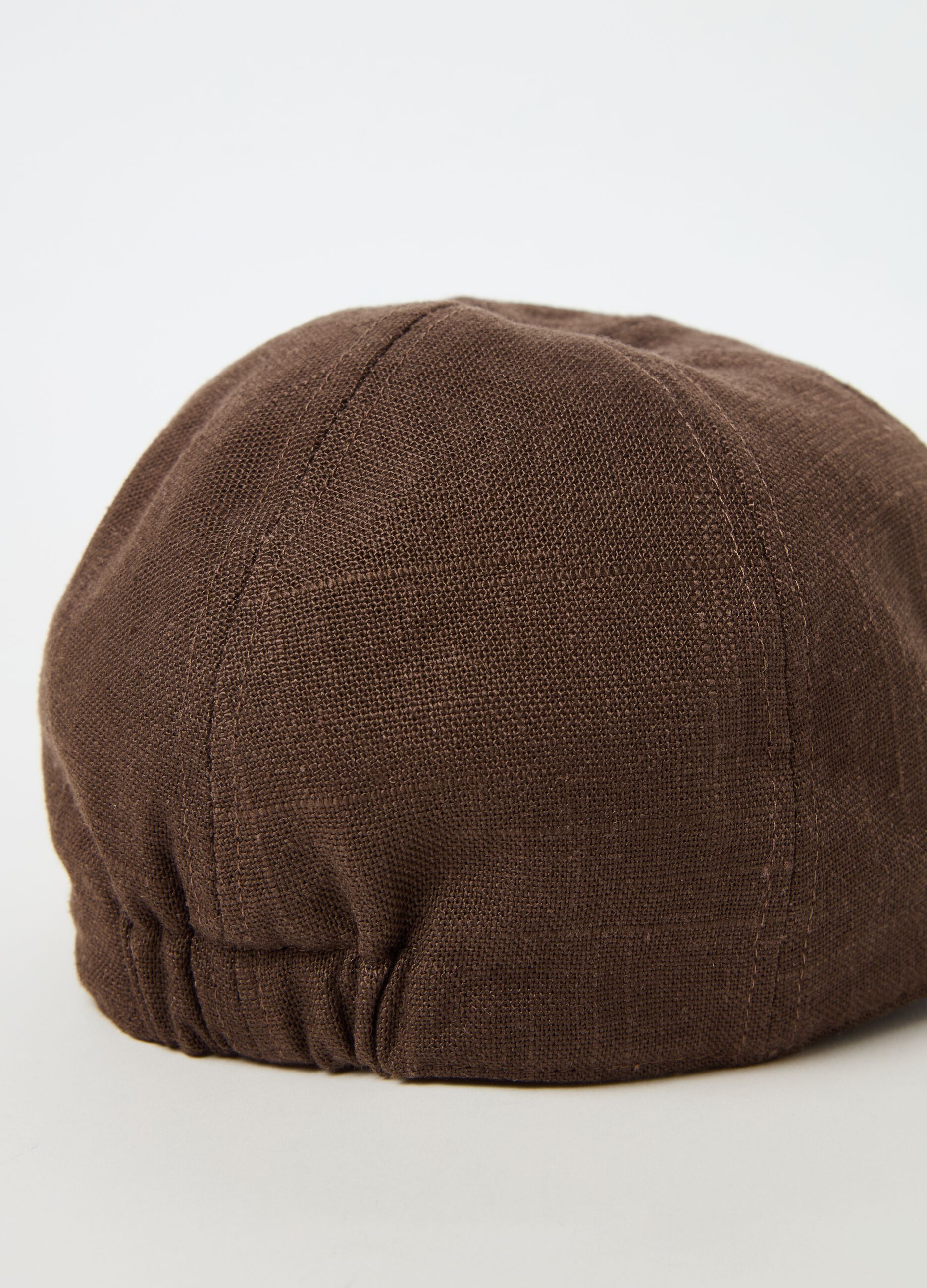 Linen blend flat cap