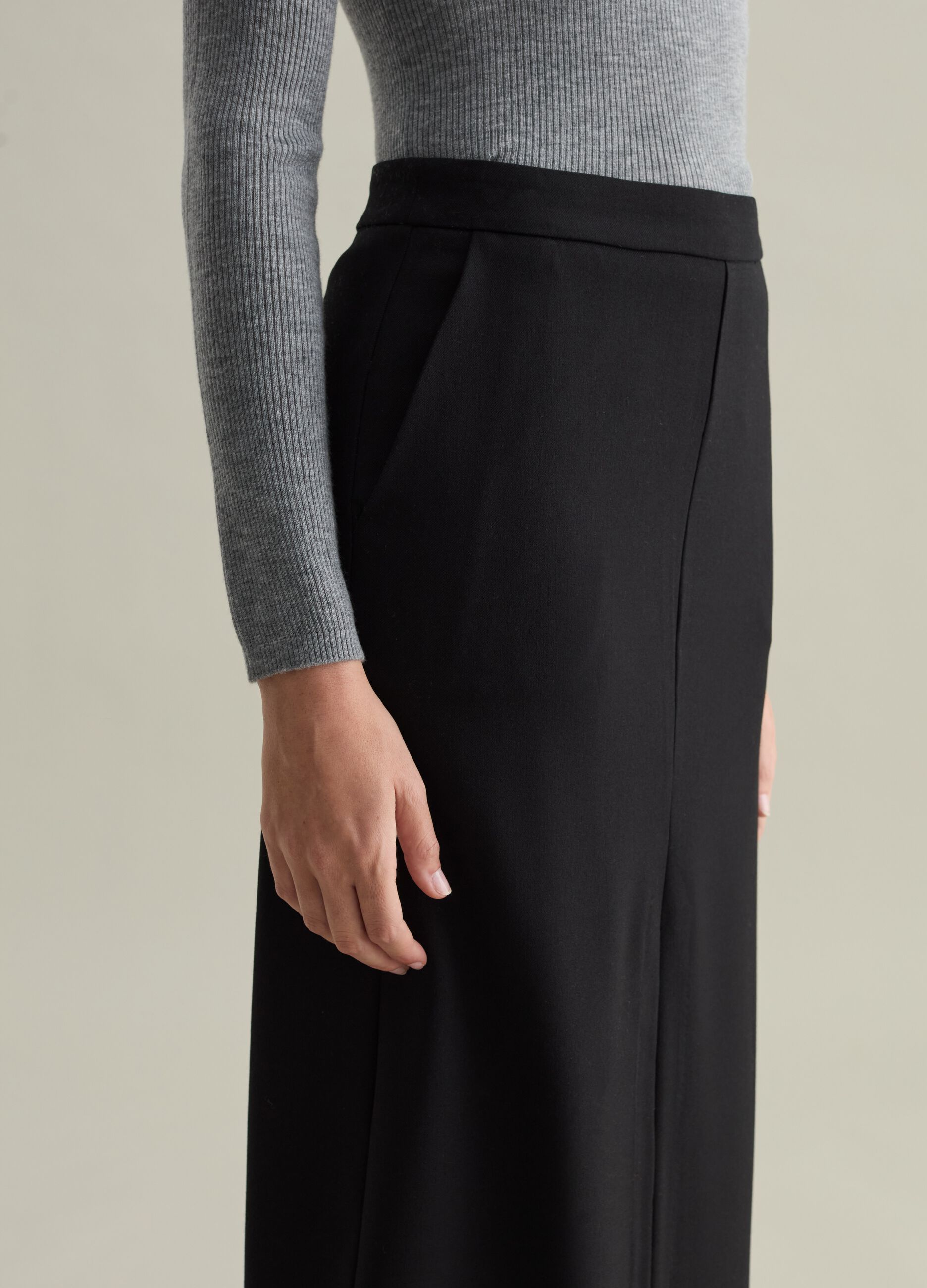 Contemporary midi skirt with split