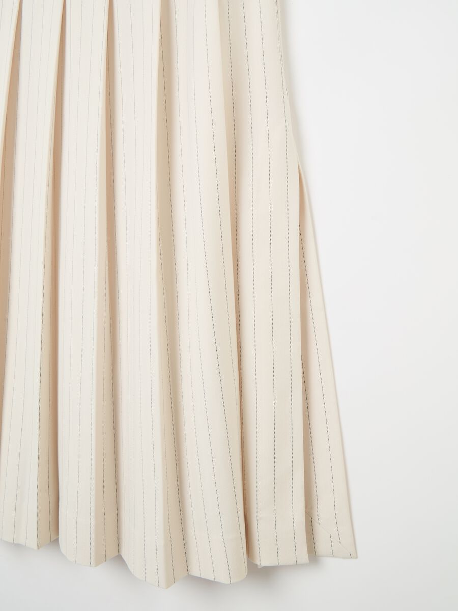 Long pinstriped skirt with split_5