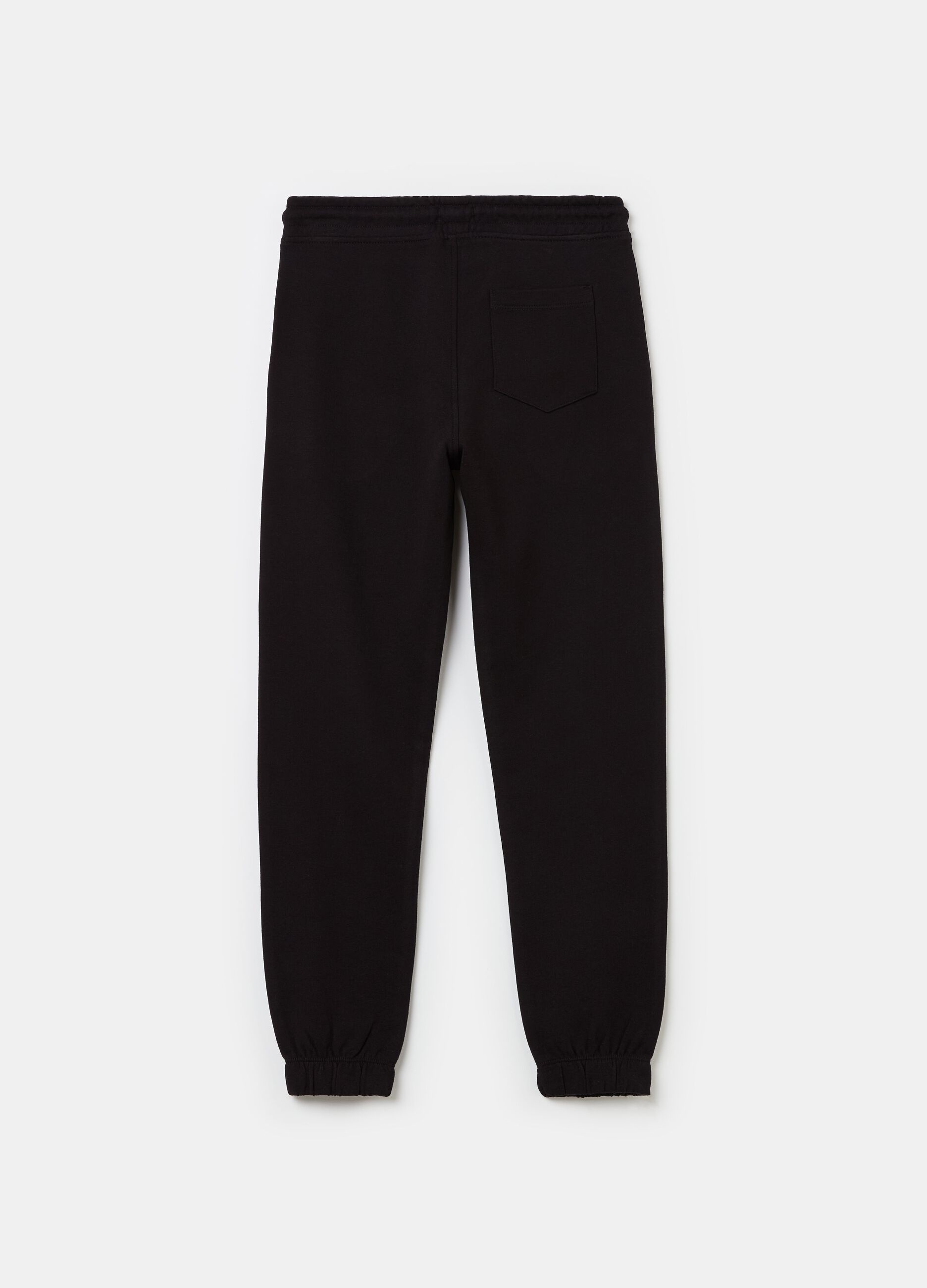 Solid colour fleece joggers with drawstring