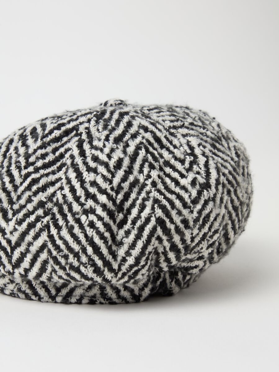 Herringbone baker boy hat_2