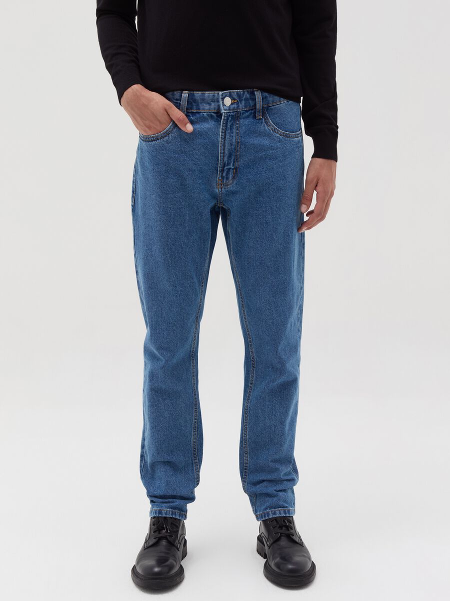 Slim-fit acid-wash jeans_1