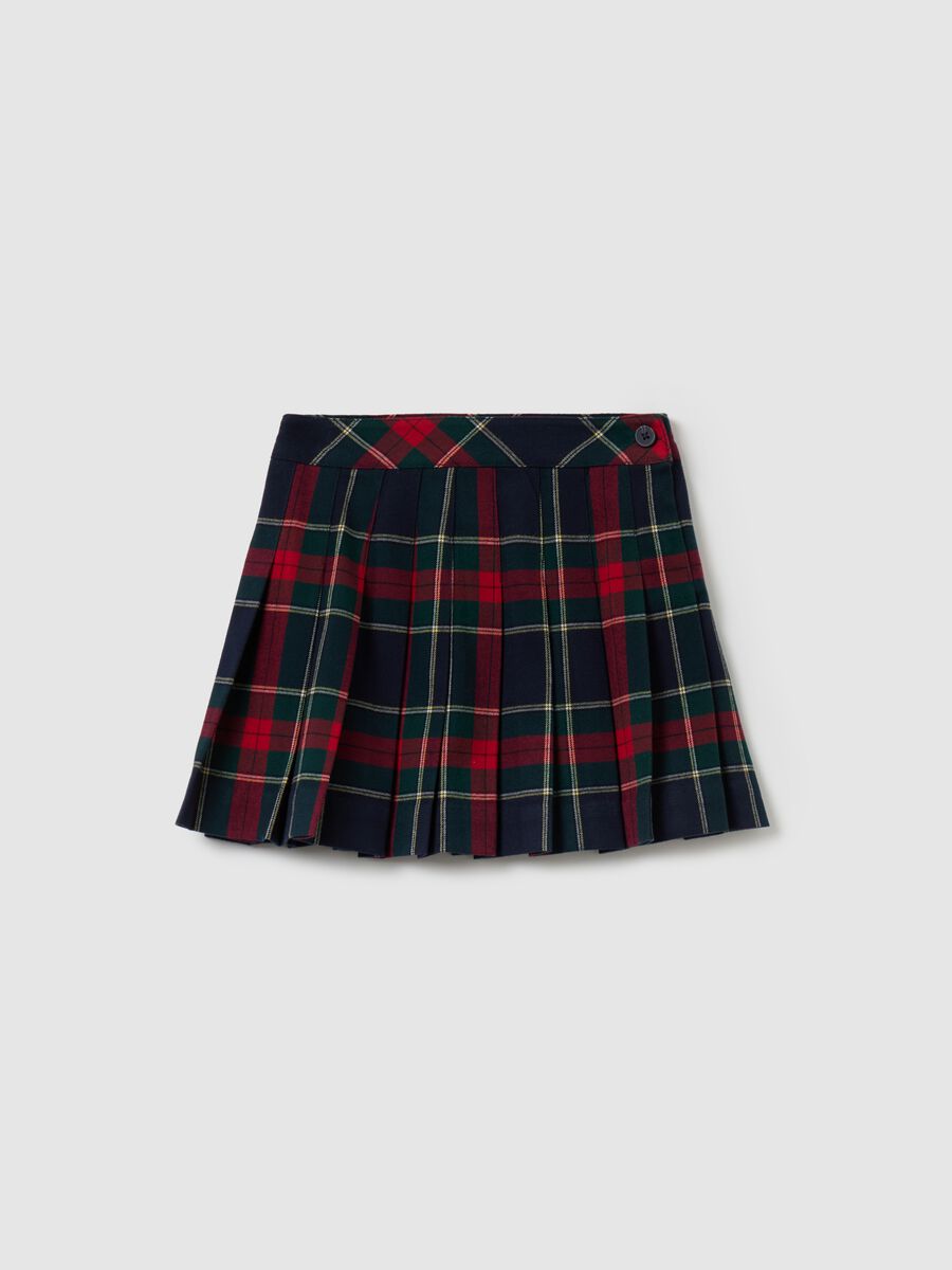 Pleated tartan miniskirt_0