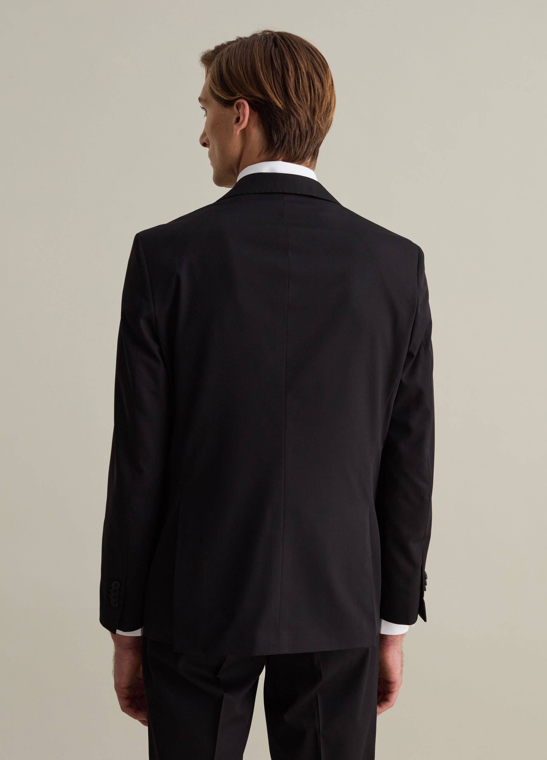 Slim-fit single-breasted blazer in stretch twill