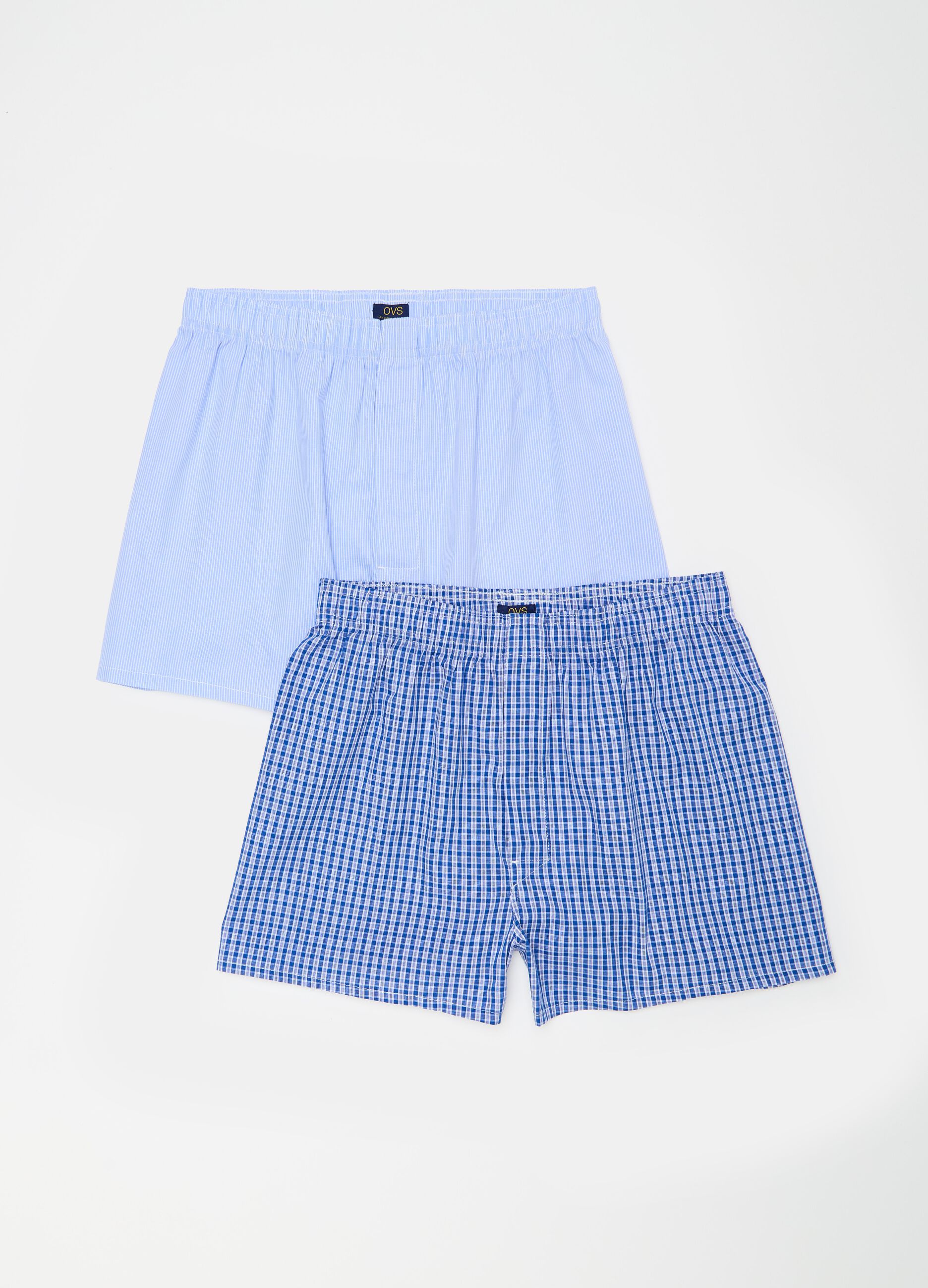 Two-pack boxer shorts in cotton canvas with pattern