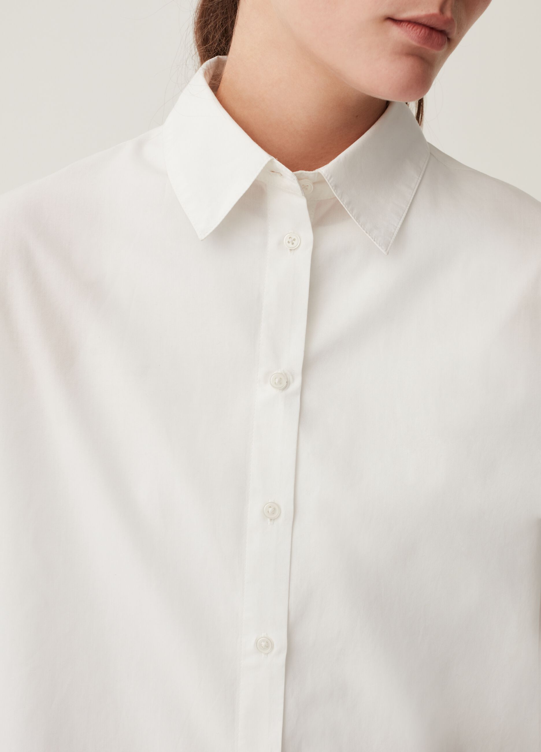 Solid colour poplin shirt