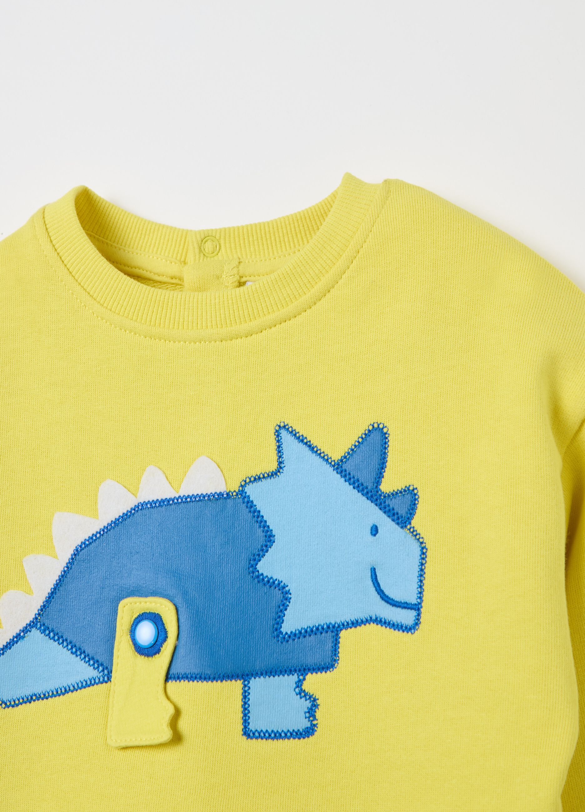 Sweatshirt in French terry with dinosaur