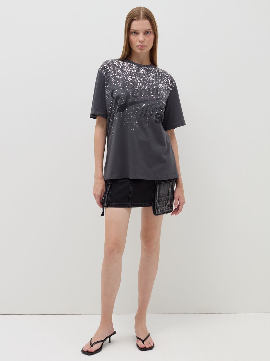 Relaxed-fit T-shirt with foil print_0