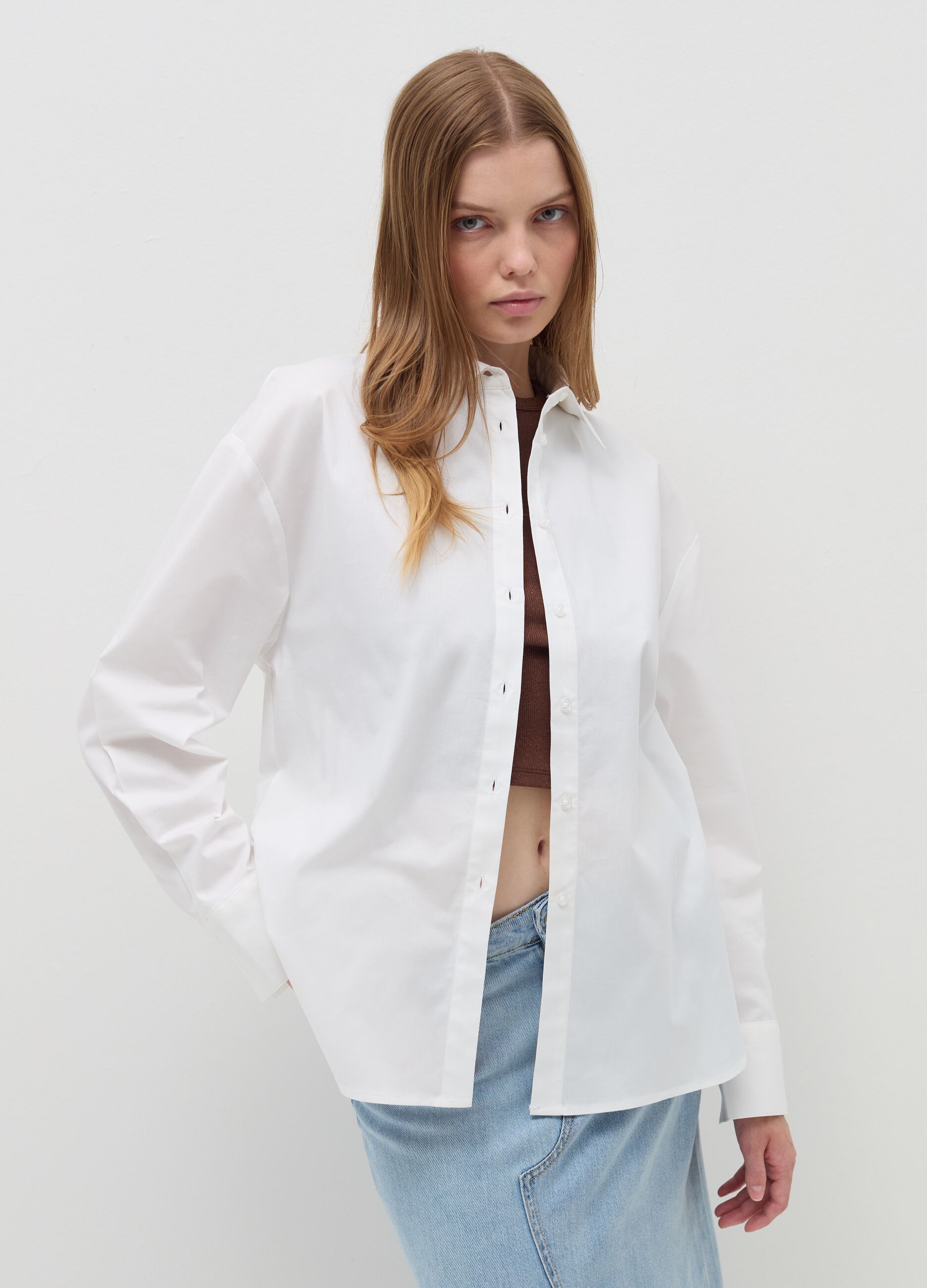 Oversized shirt in poplin