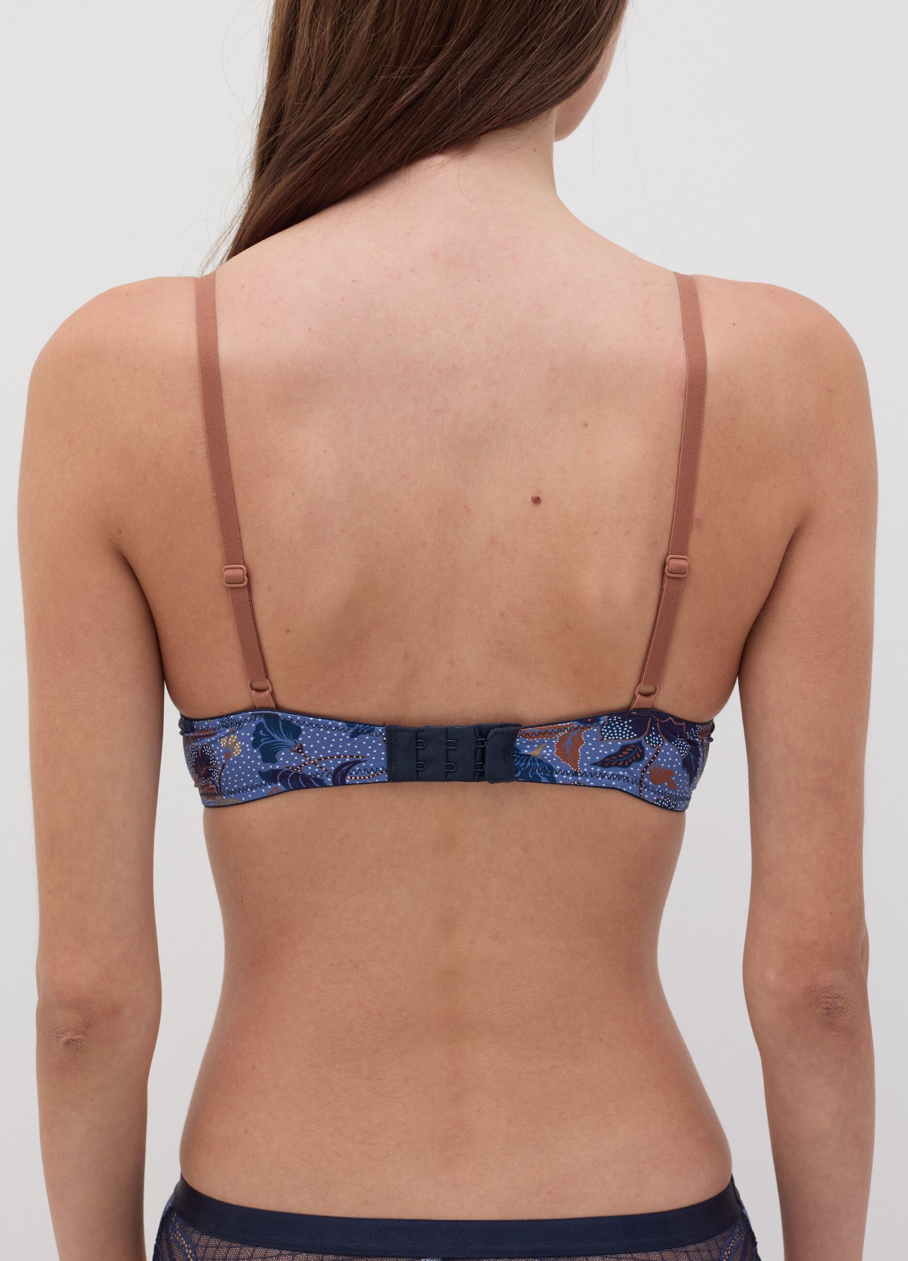 Reggiseno imbottito stampato con pizzo