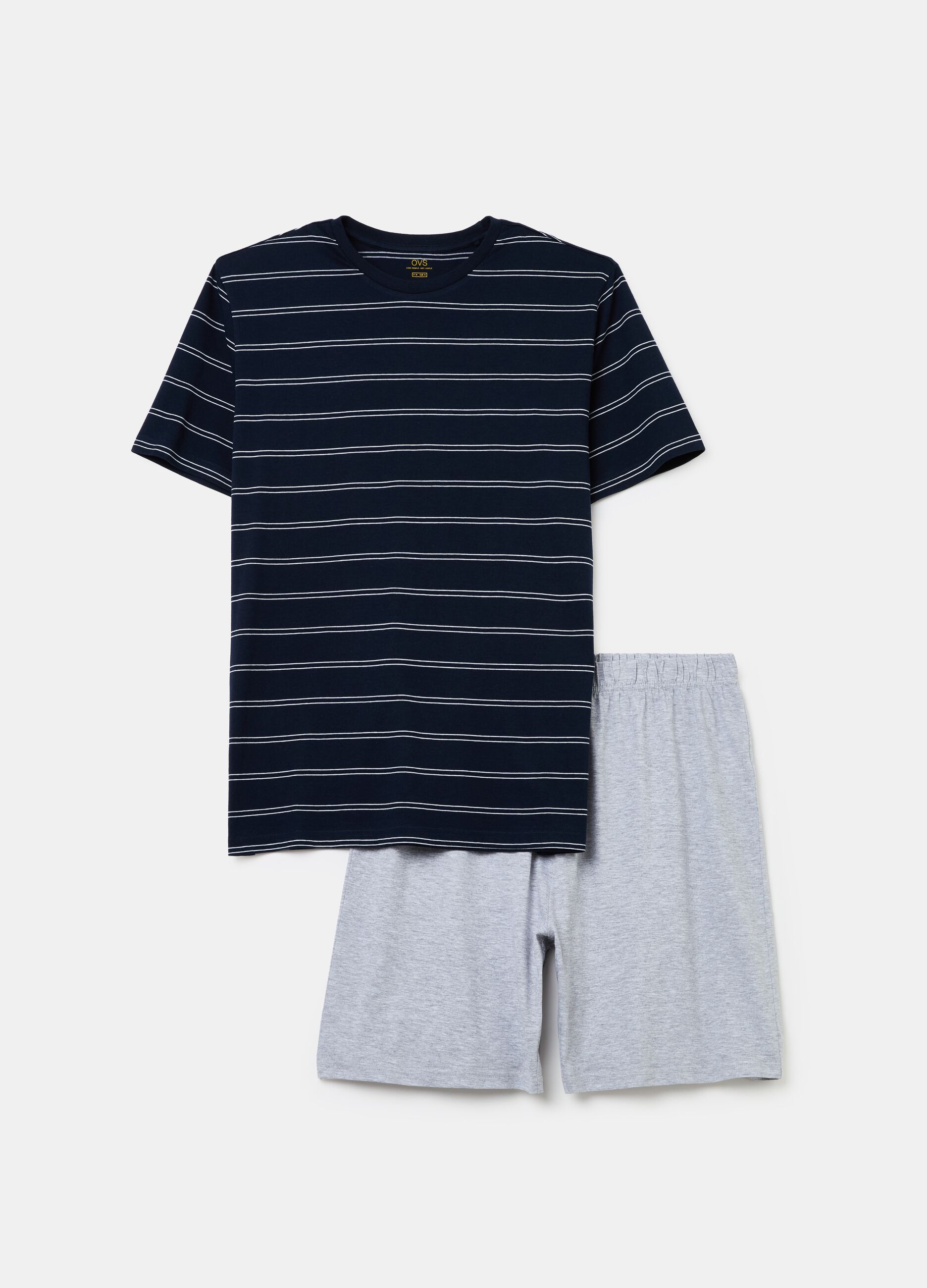 Short pyjamas with striped top