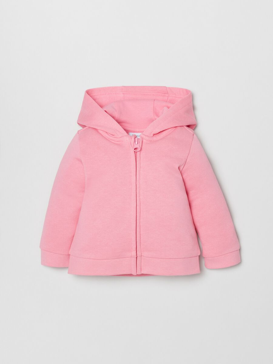 Cotton full-zip sweatshirt with hood._0