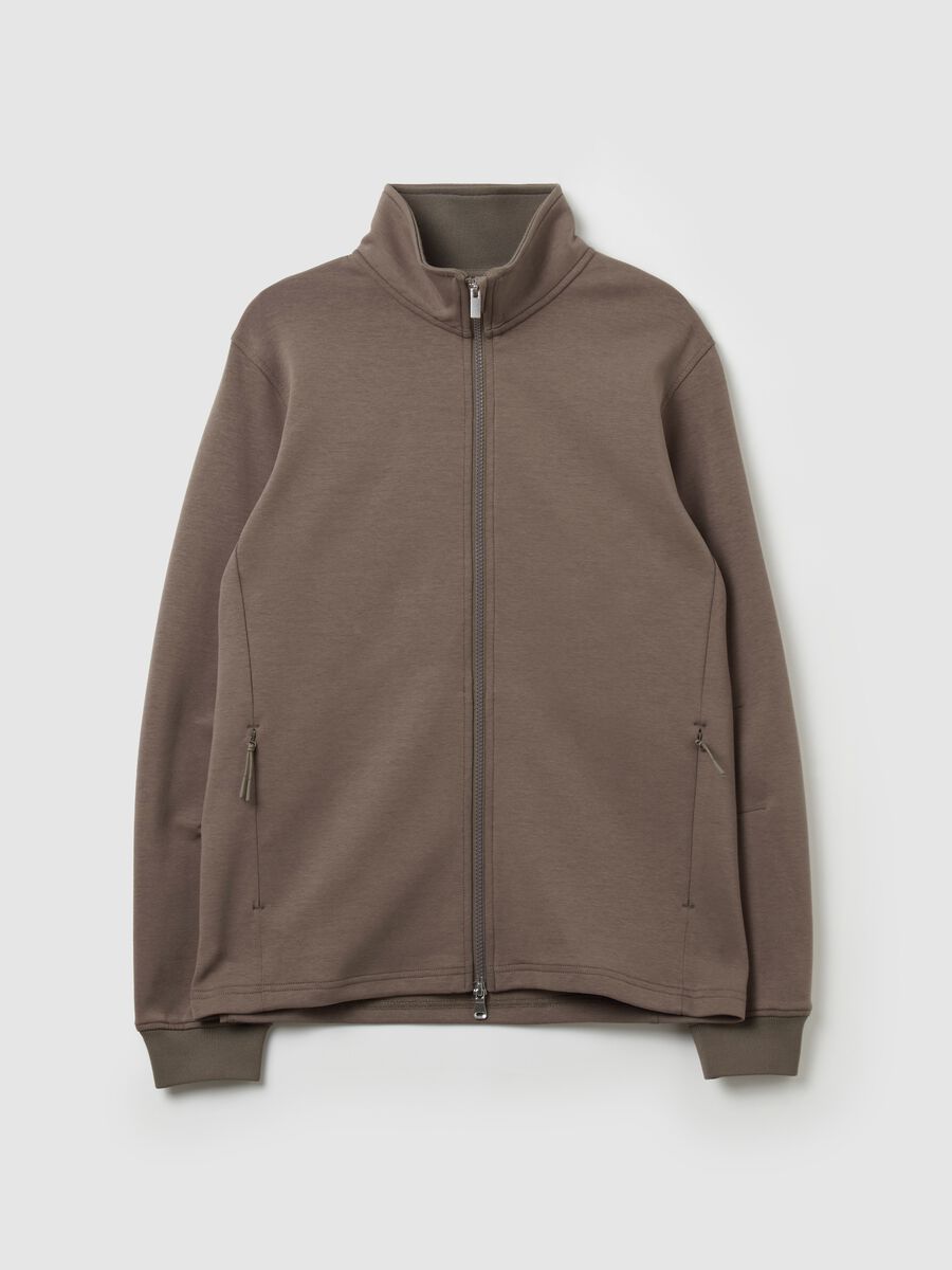 Tech full-zip sweatshirt in technical fabric_4