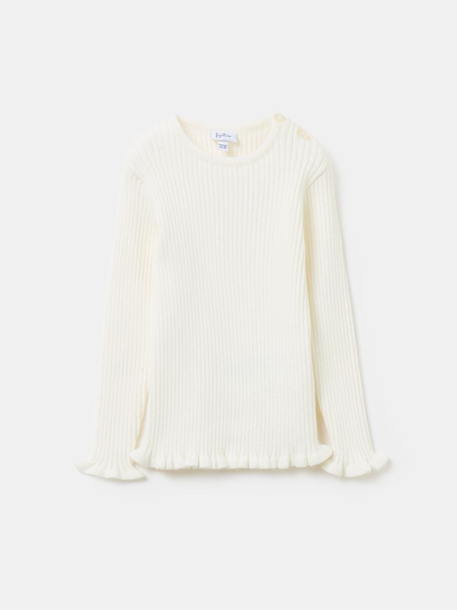 Ribbed pullover with frills_0