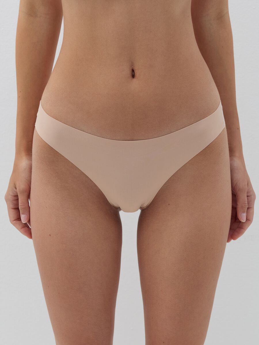 Microfibre Brazilian-cut briefs with lace cut detail_1