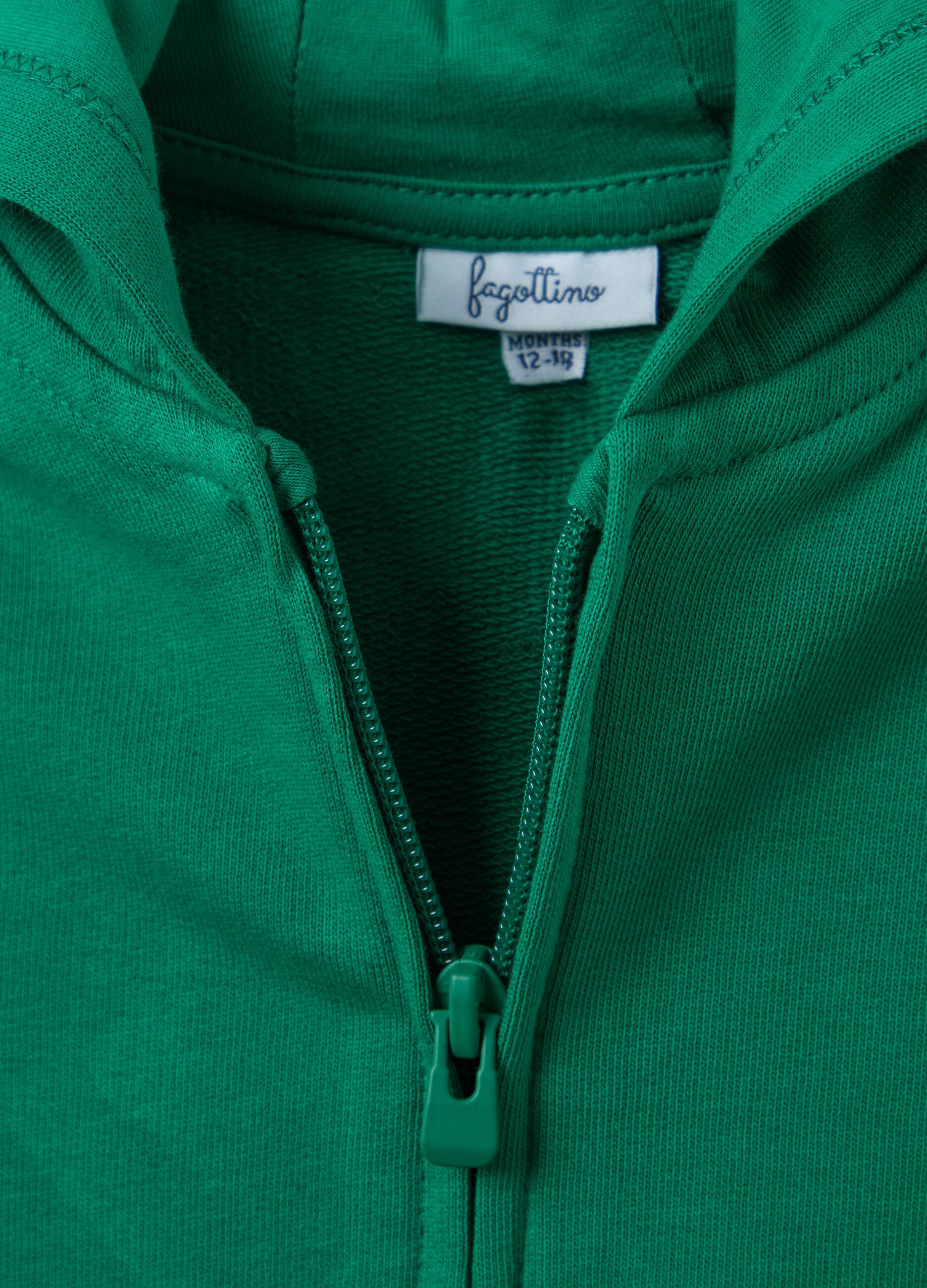 Full-zip sweatshirt in French terry with hood