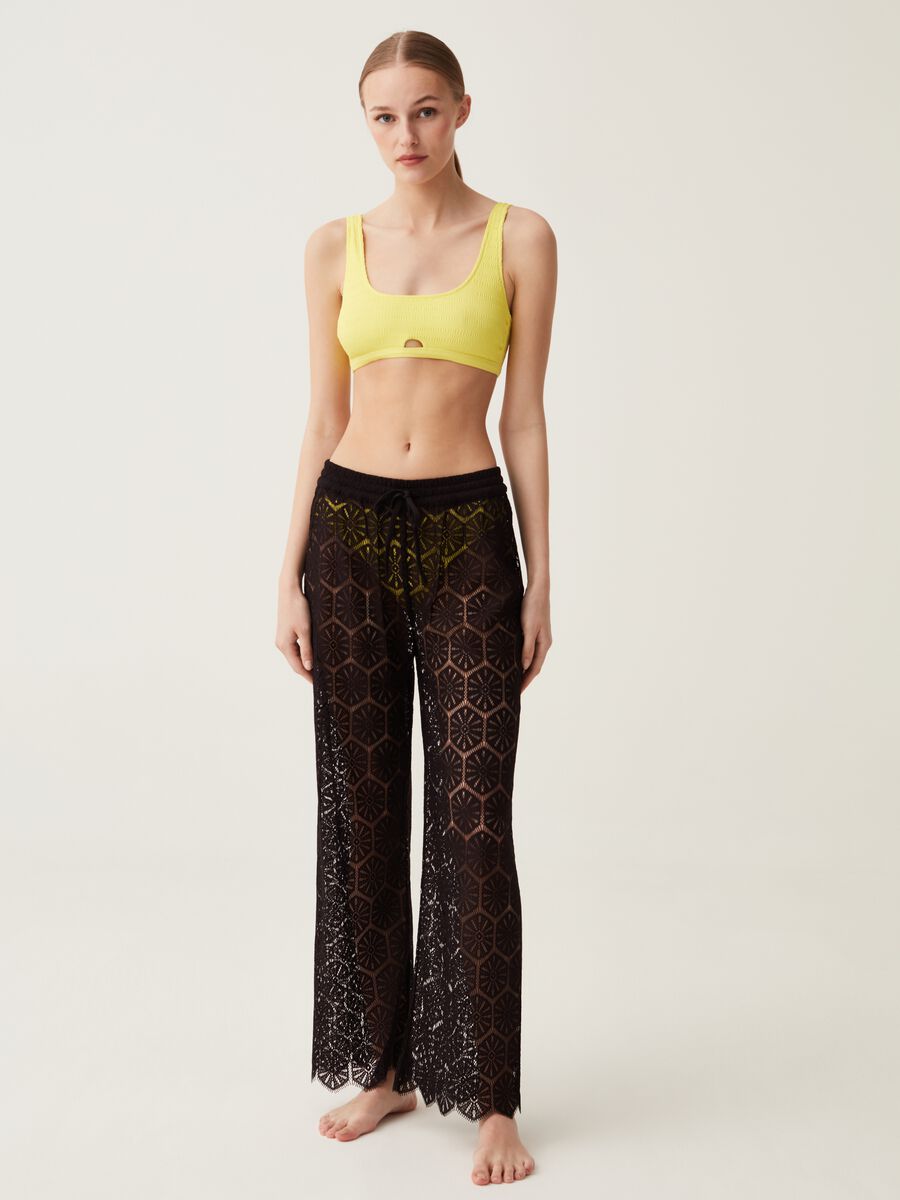 Beach cover-up trousers in lace_0