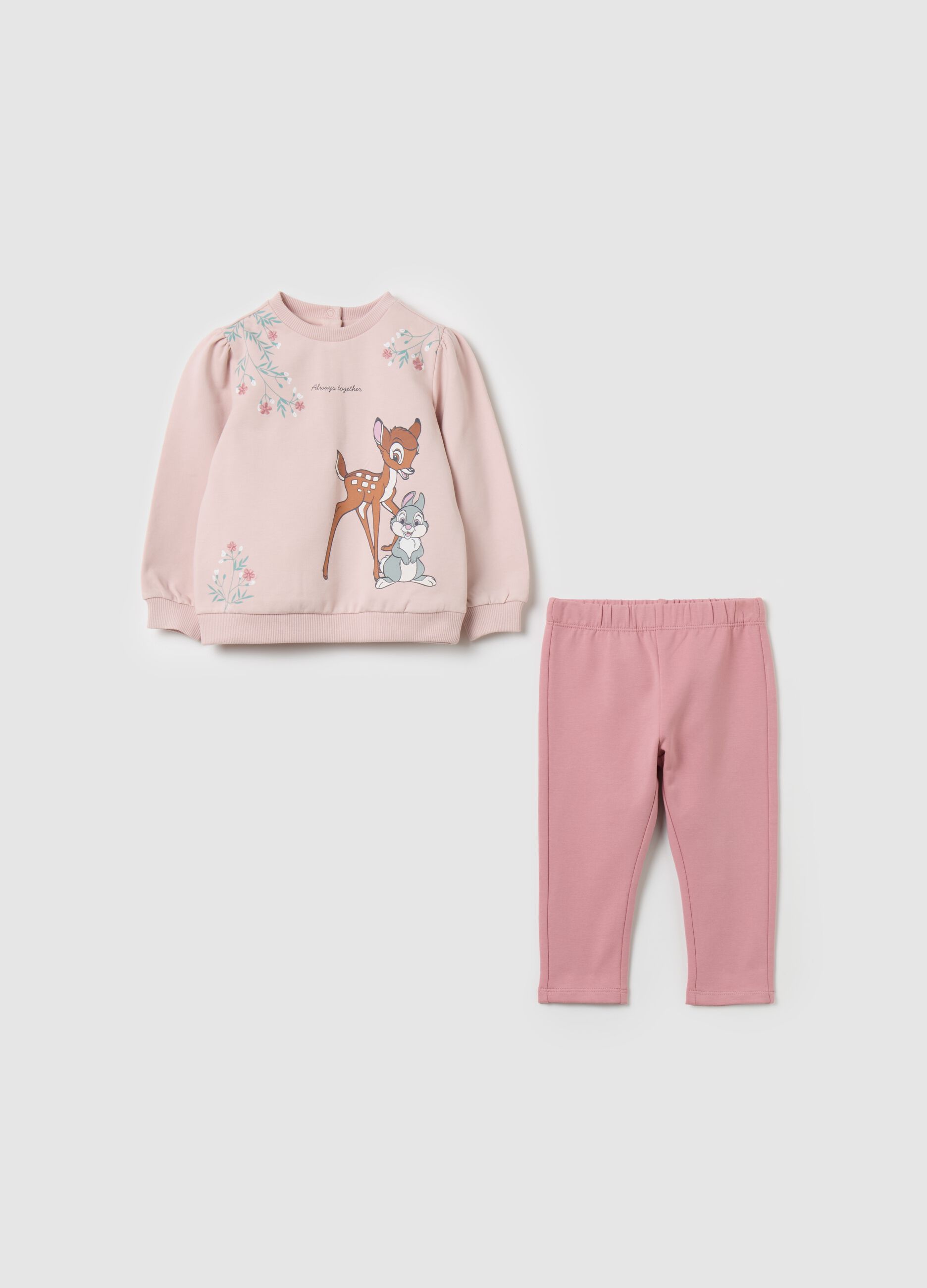 Organic cotton jogging set with Bambi print