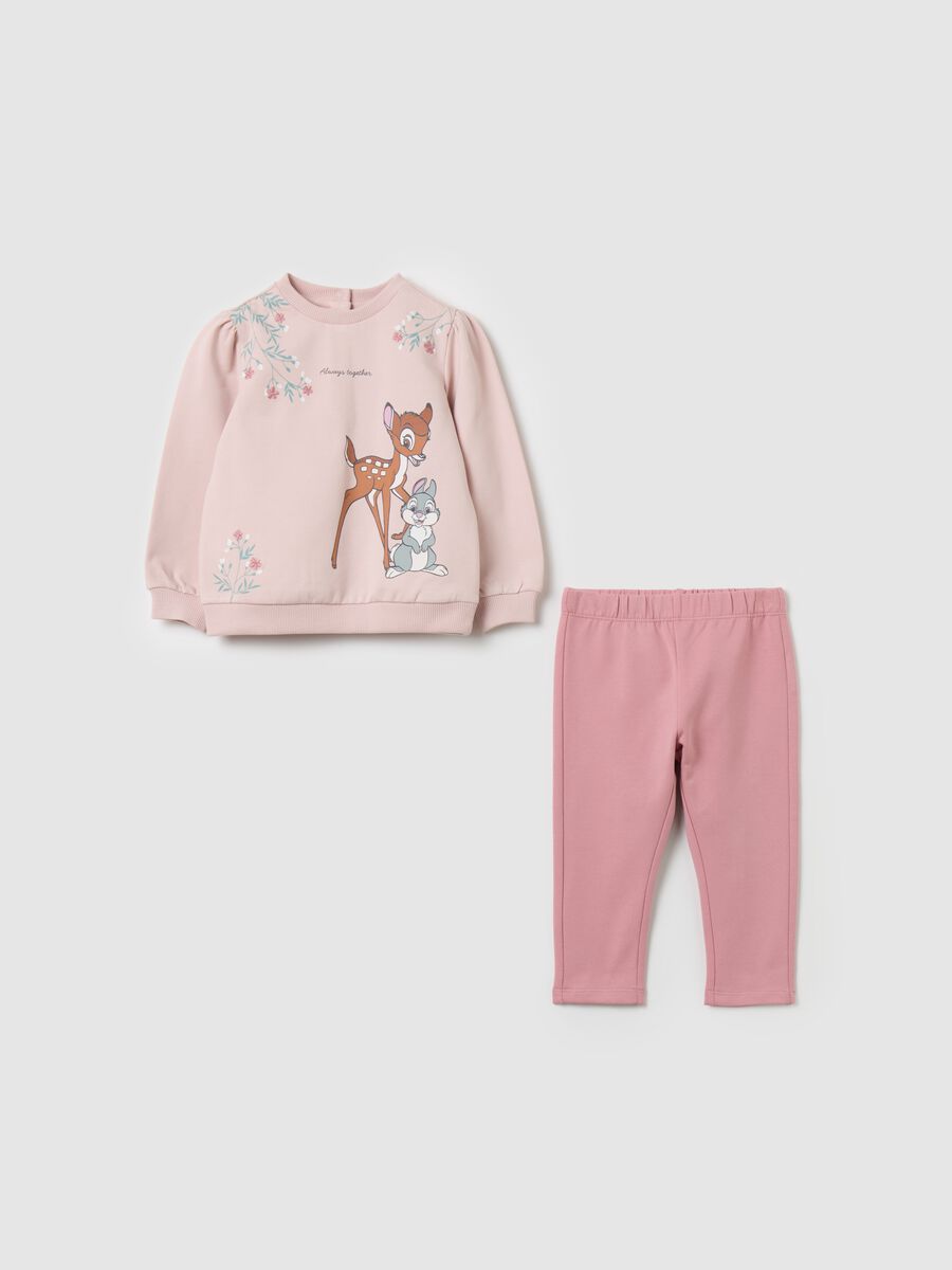 Organic cotton jogging set with Bambi print_0