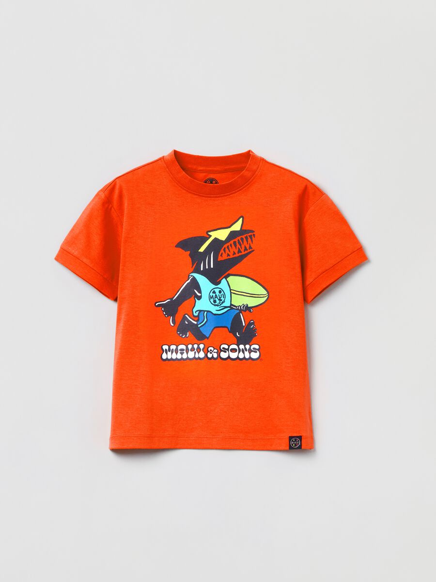 T-shirt in cotone con stampa Maui and Sons_0