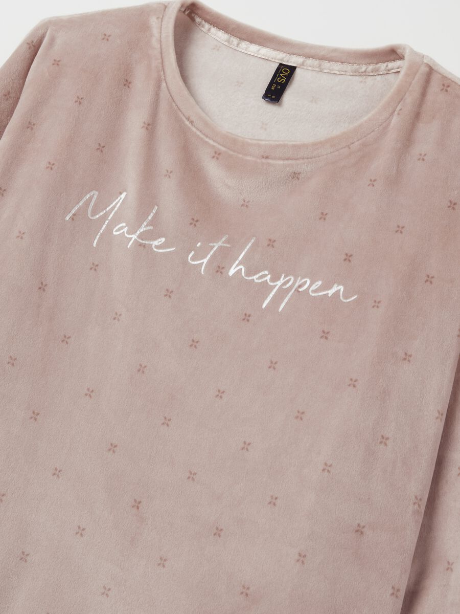 Top pigiama in velour stampa "Make It Happen"_5