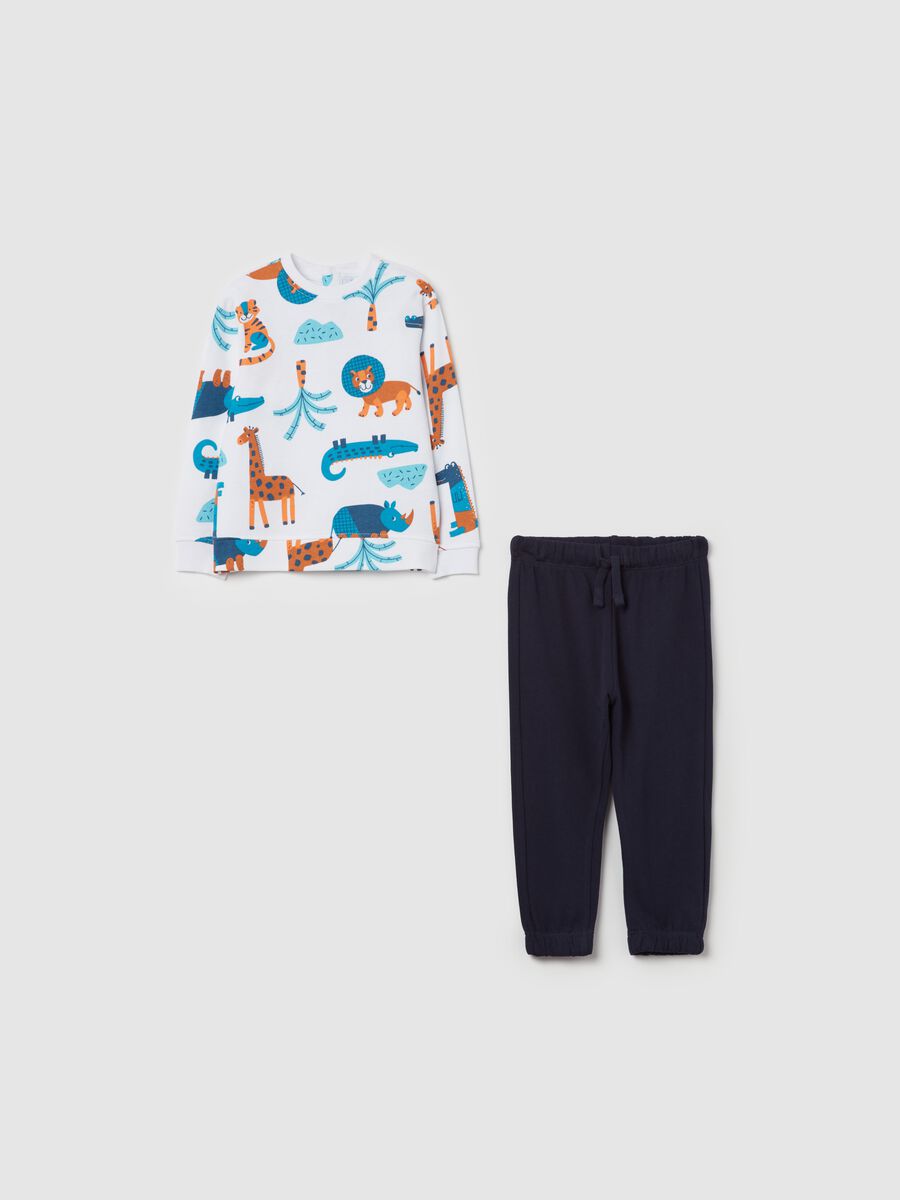 Cotton jogging set with print_0