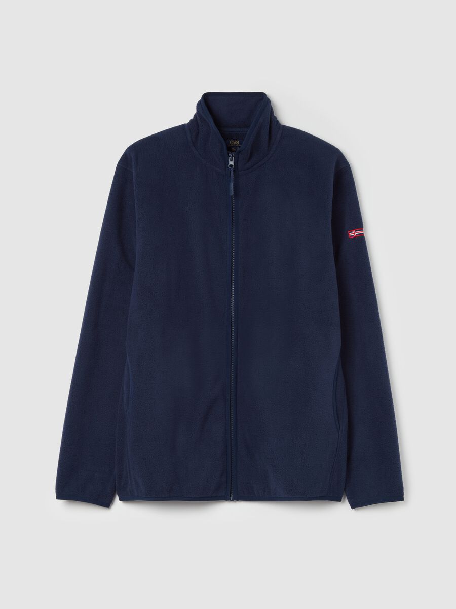 Full-zip sweatshirt in fleece with patch_4