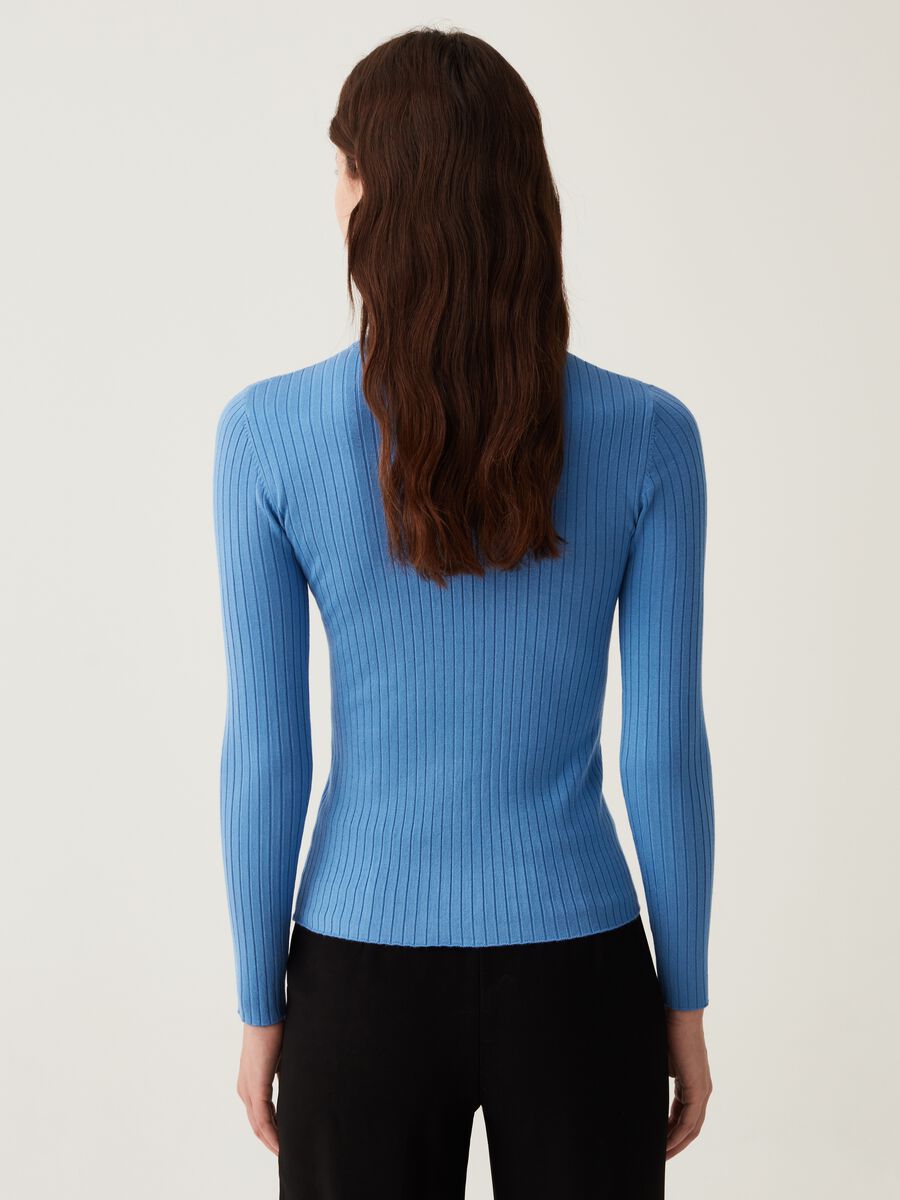 Mock neck pullover with flat ribbing_2