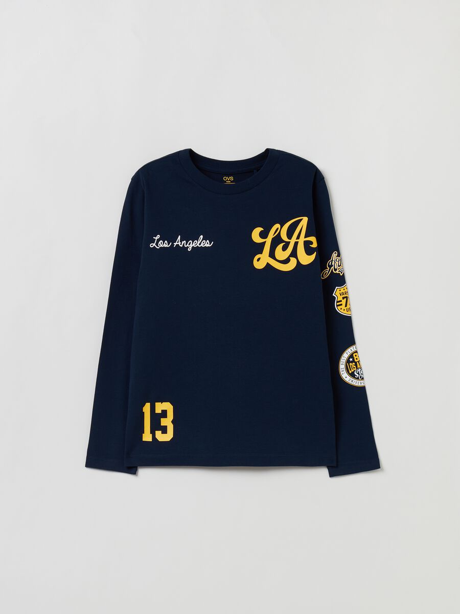 Long-sleeved T-shirt with lettering print_0