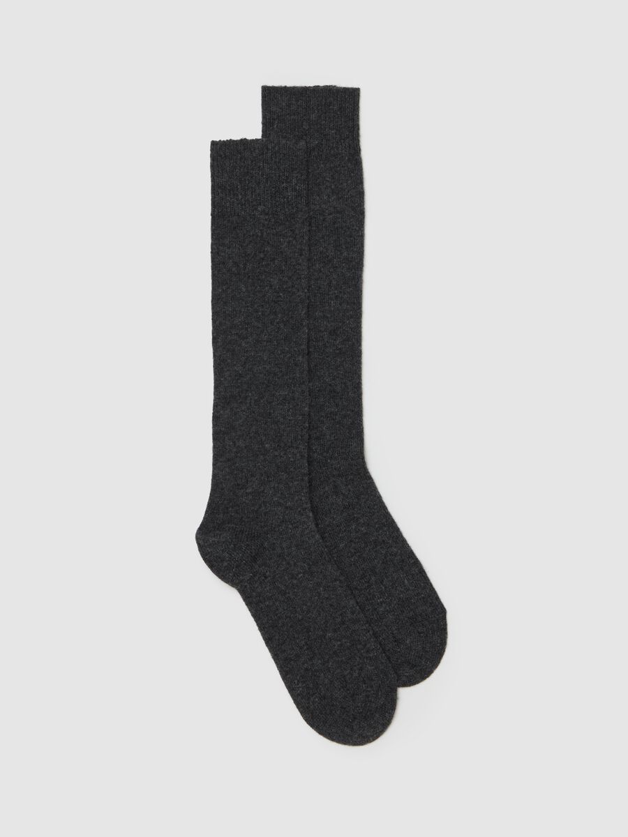 Long stocking-stitch socks in cashmere_0