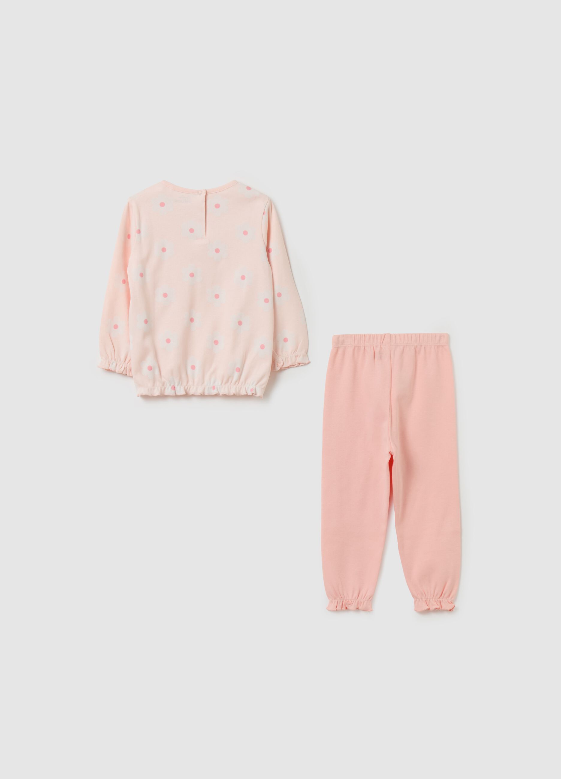 Organic cotton pyjamas with flowers print