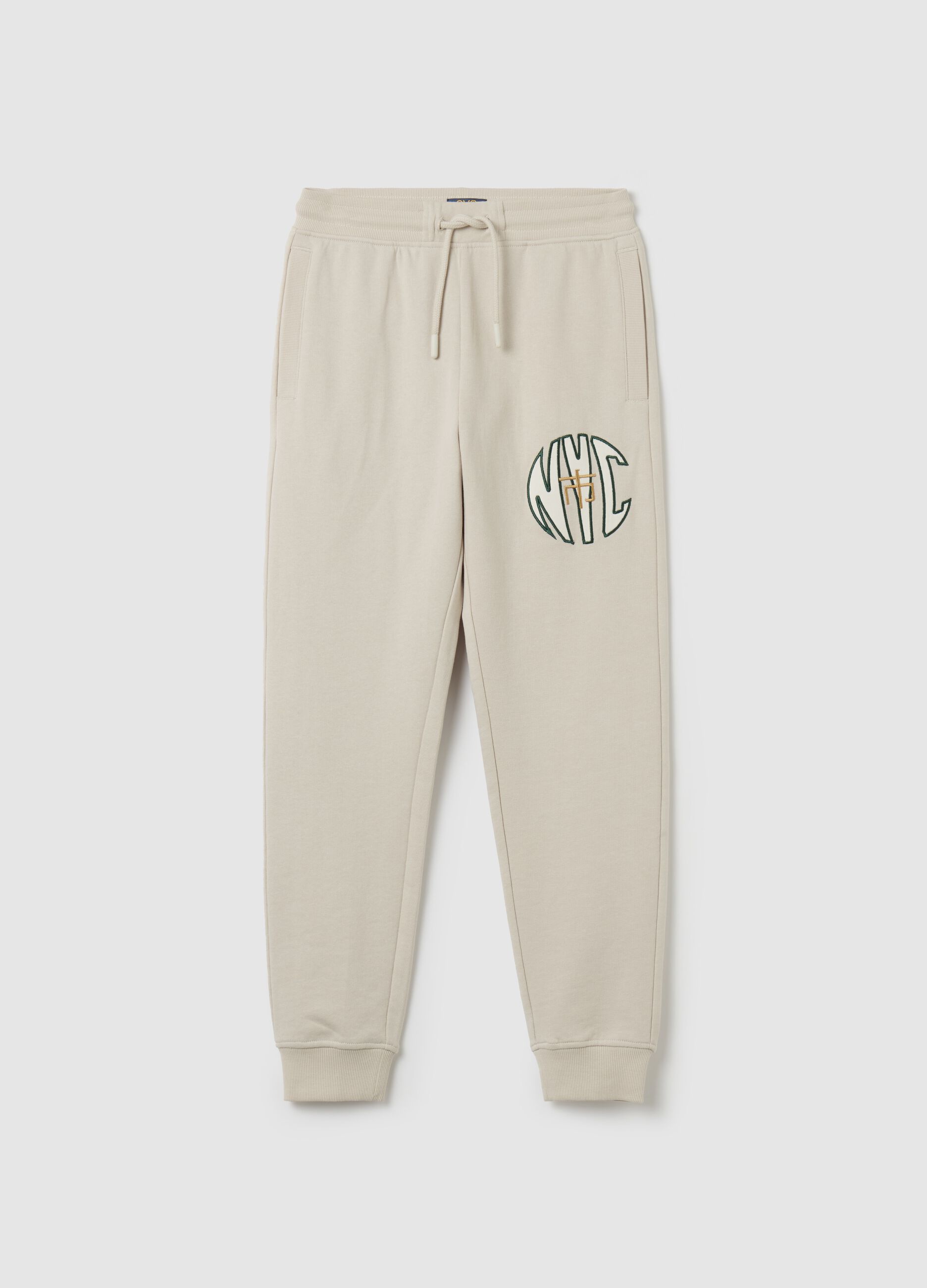 Twill joggers with "NYC” embroidery