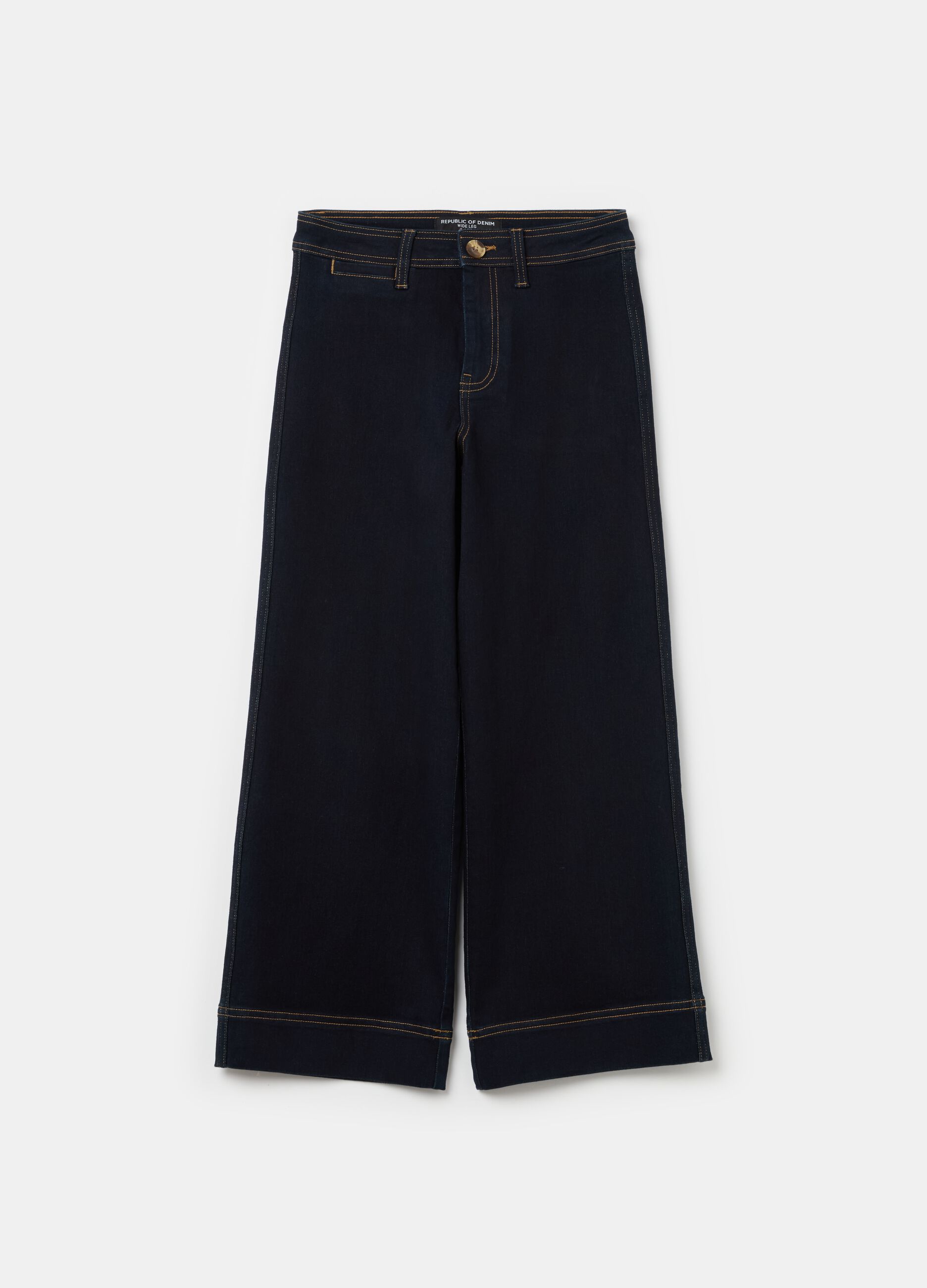 Wide-leg culotte jeans