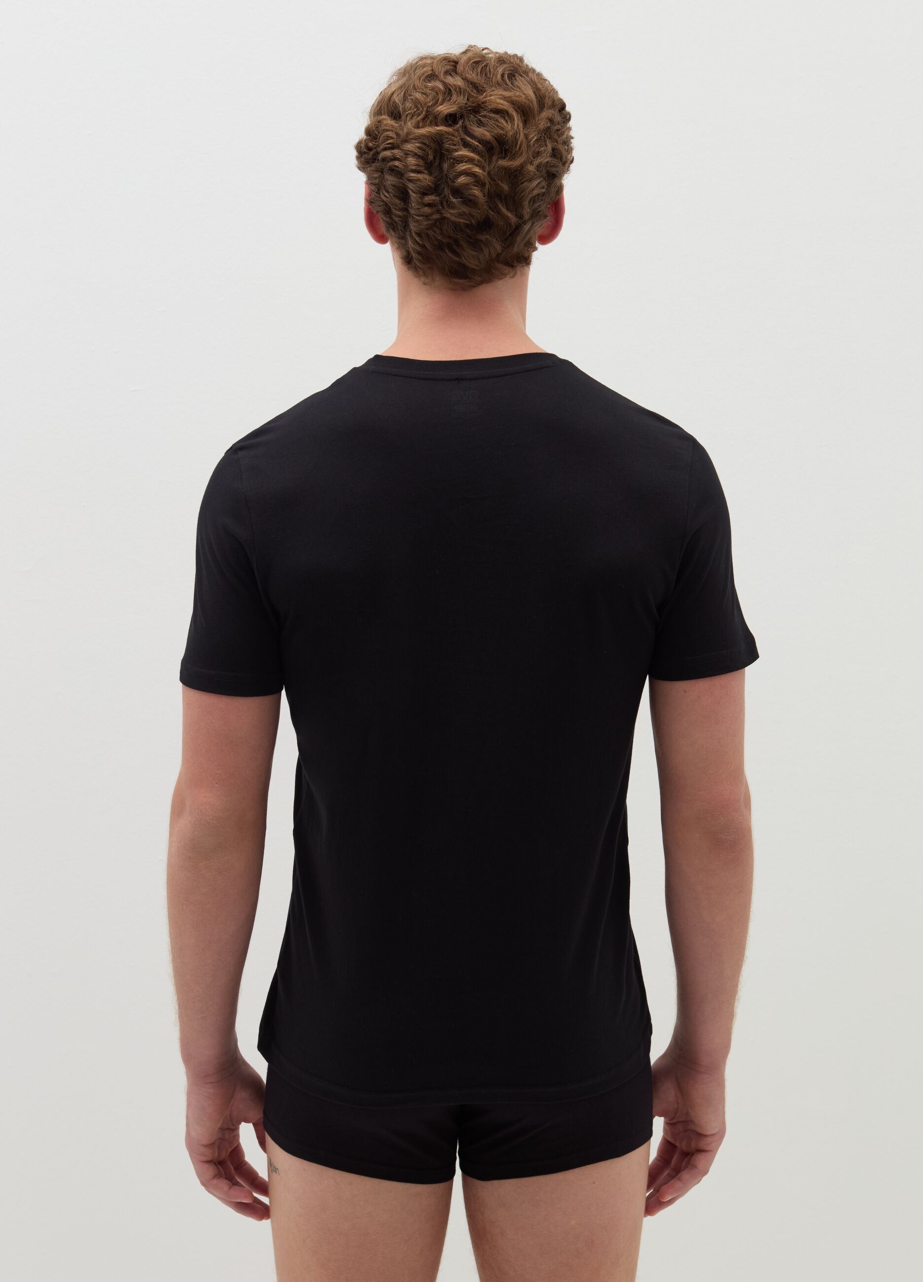 Organic cotton undershirt with V neck