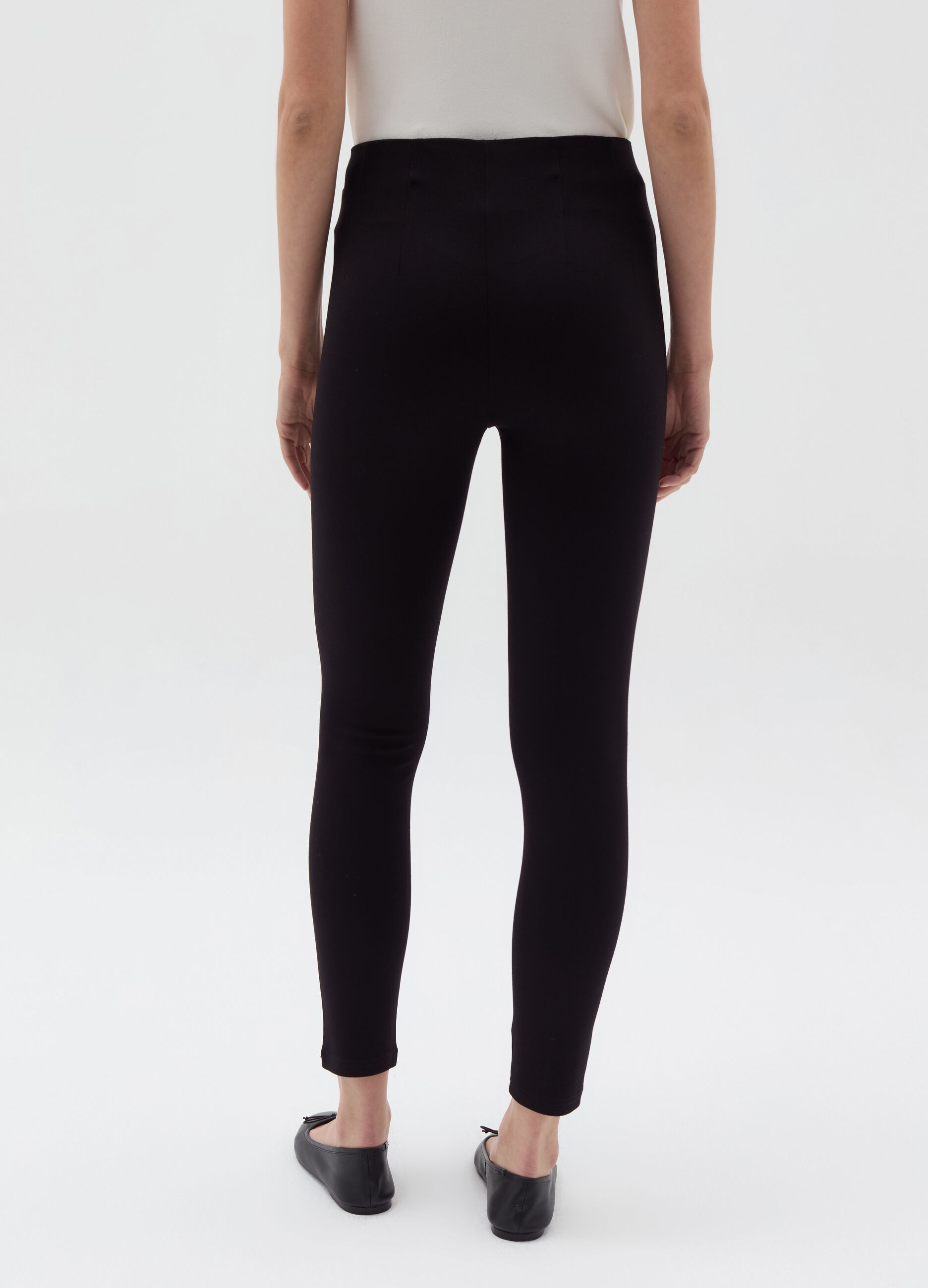 High-rise crop leggings with darts