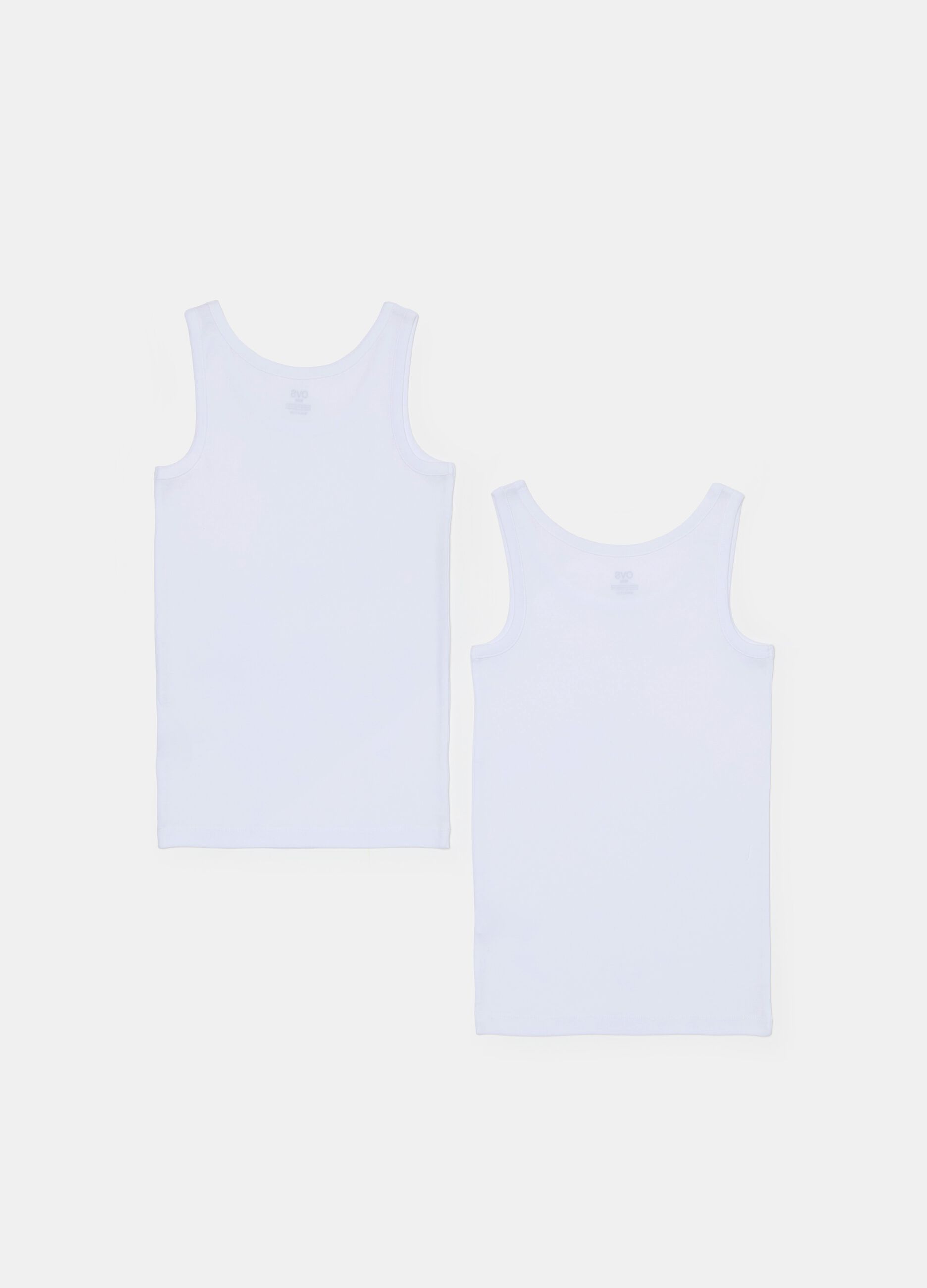 Two-pack racerback vests with ribbed edging