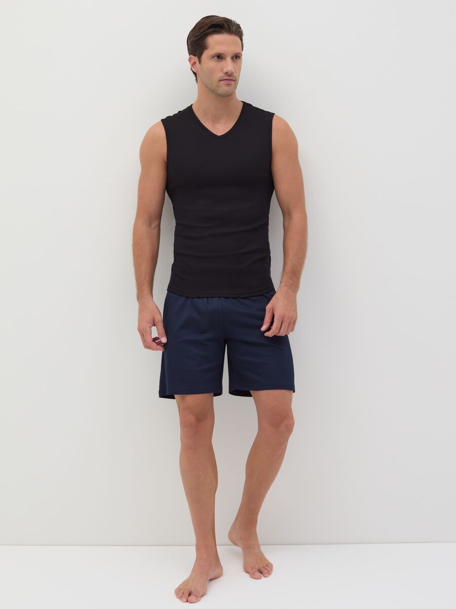 Tank top in organic cotton with V neck_0