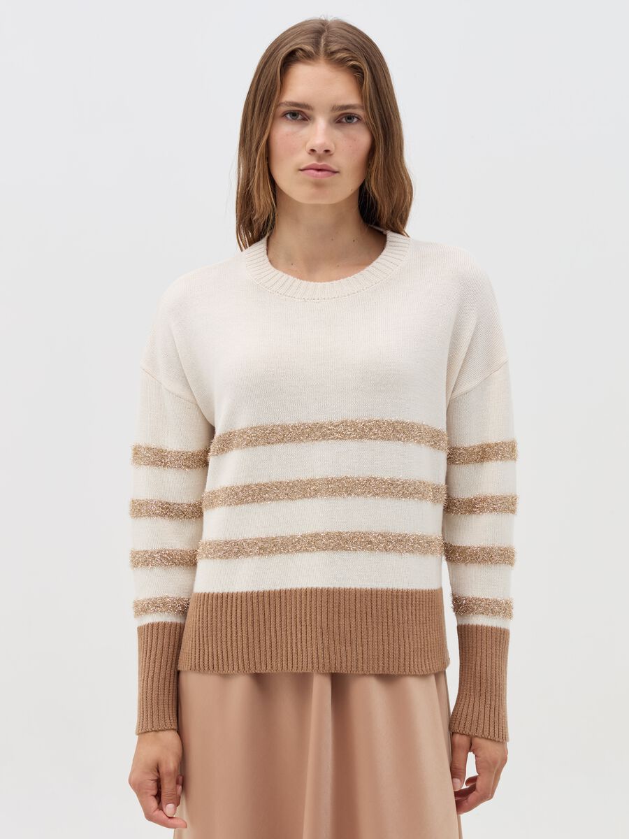 Striped maternity pullover with lurex_1