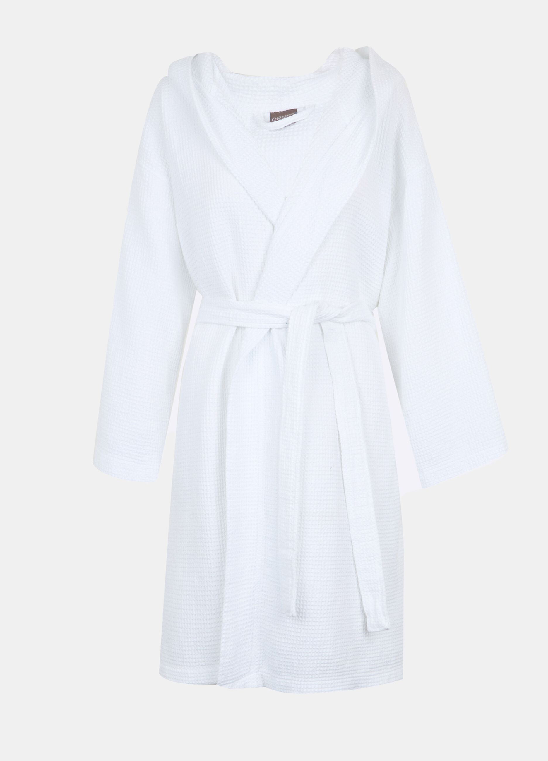 Waffle bathrobe in viscose blend cotton