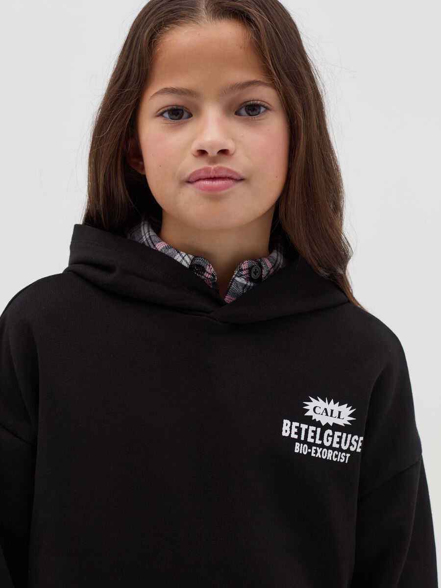 Crop sweatshirt with hood and "Betelgeuse" print_2