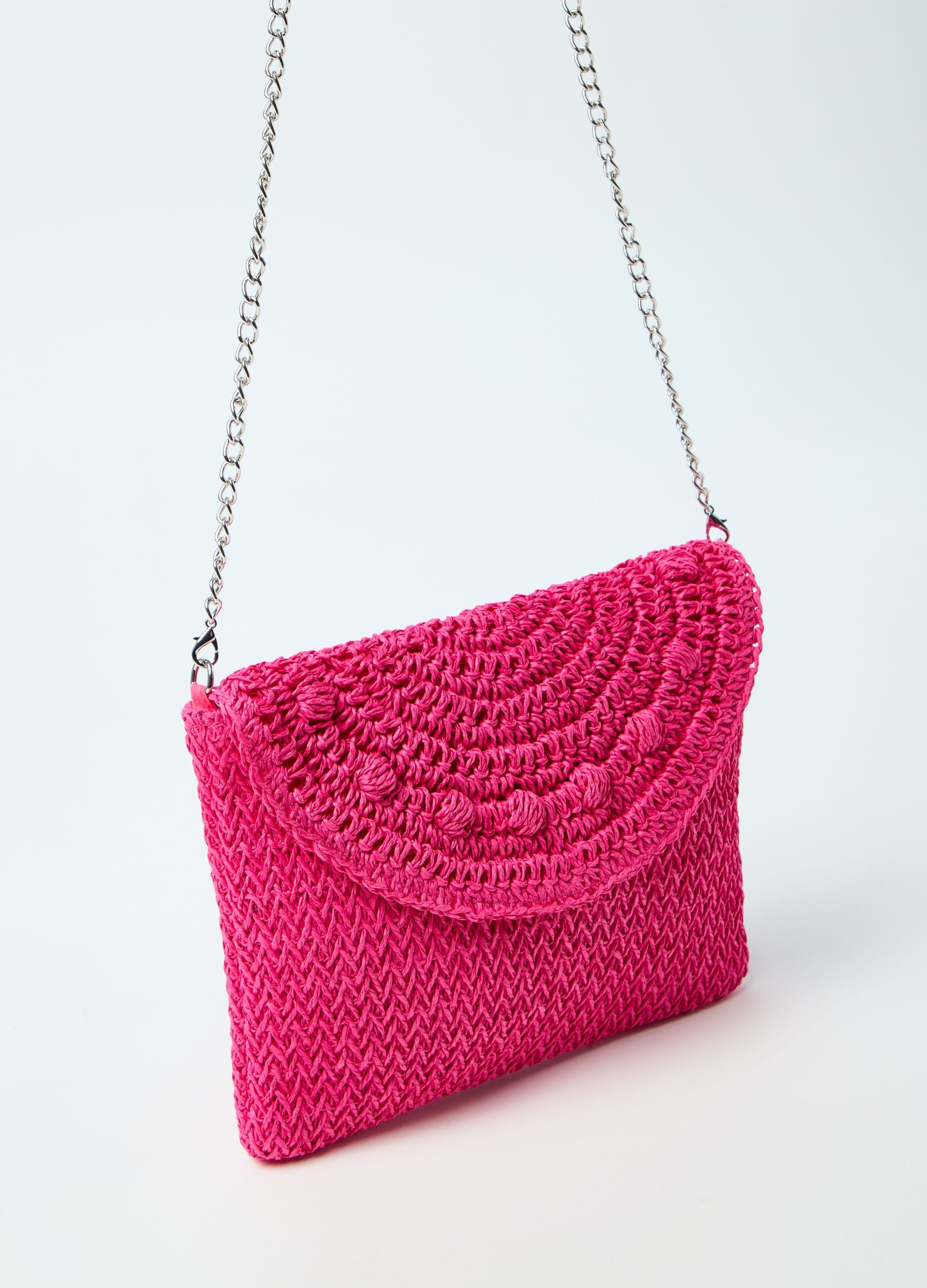 Raffia bag with shoulder strap