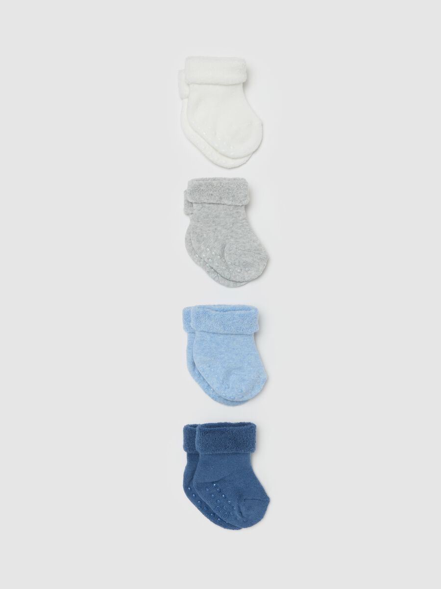 Four-pair pack socks in solid colour terry_1