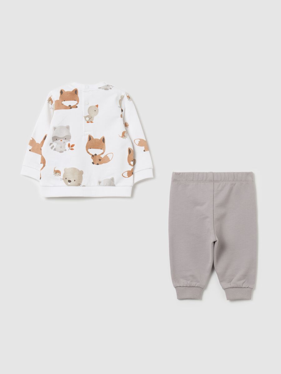 Organic cotton jogging set with animals print_1