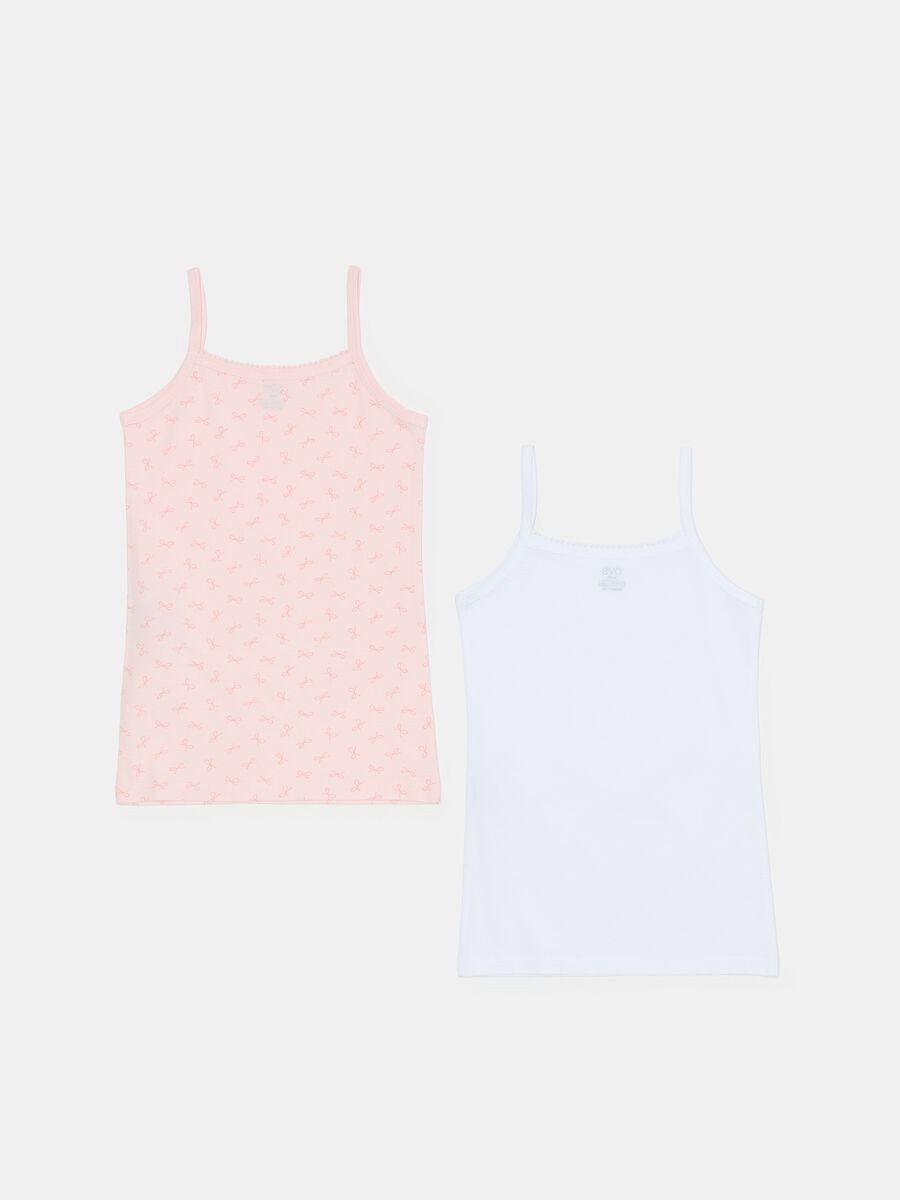 Two-pack vests in organic cotton with bow_1