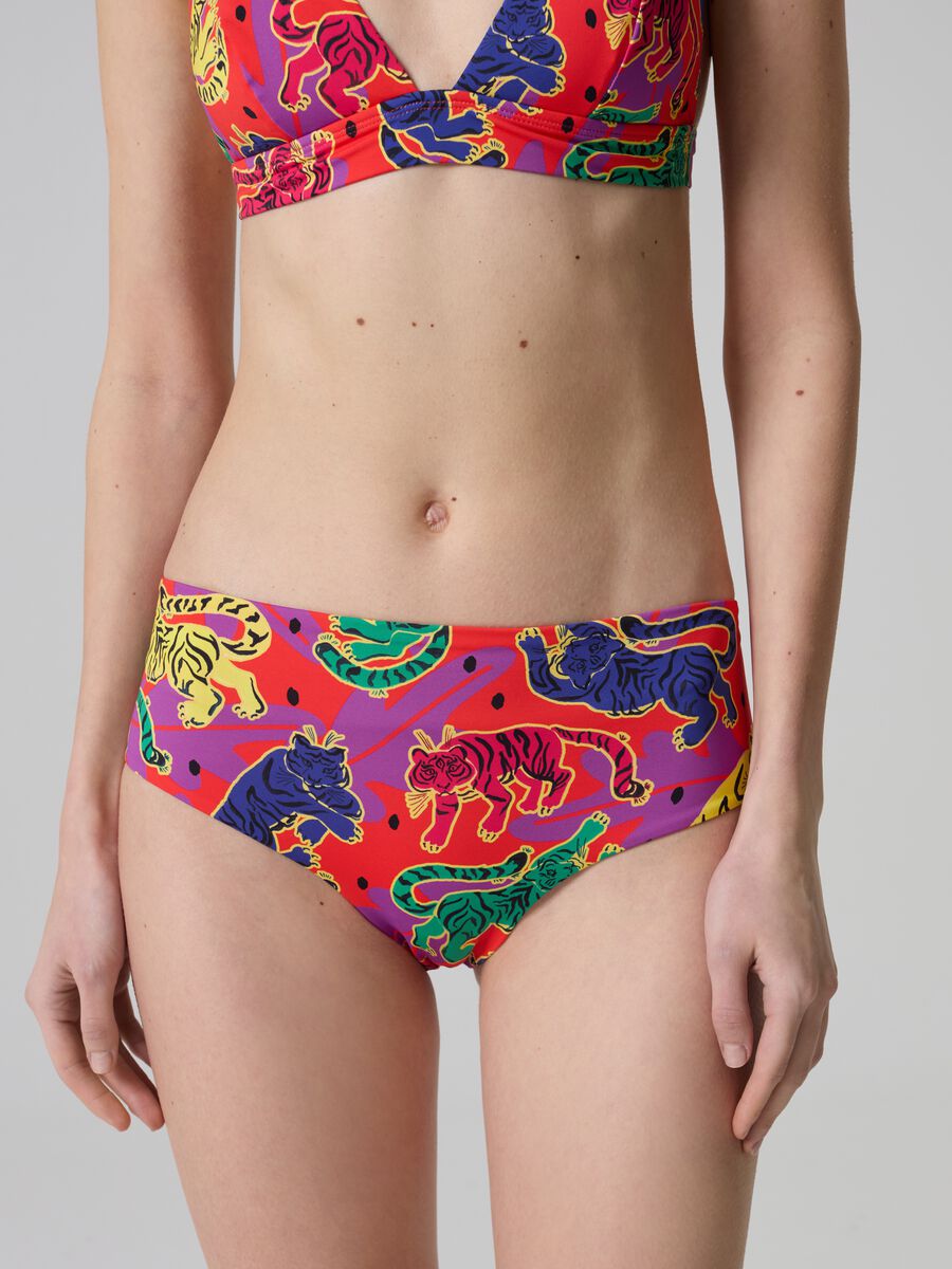 Braguita bikini de cintura alta con estampado exótico_2